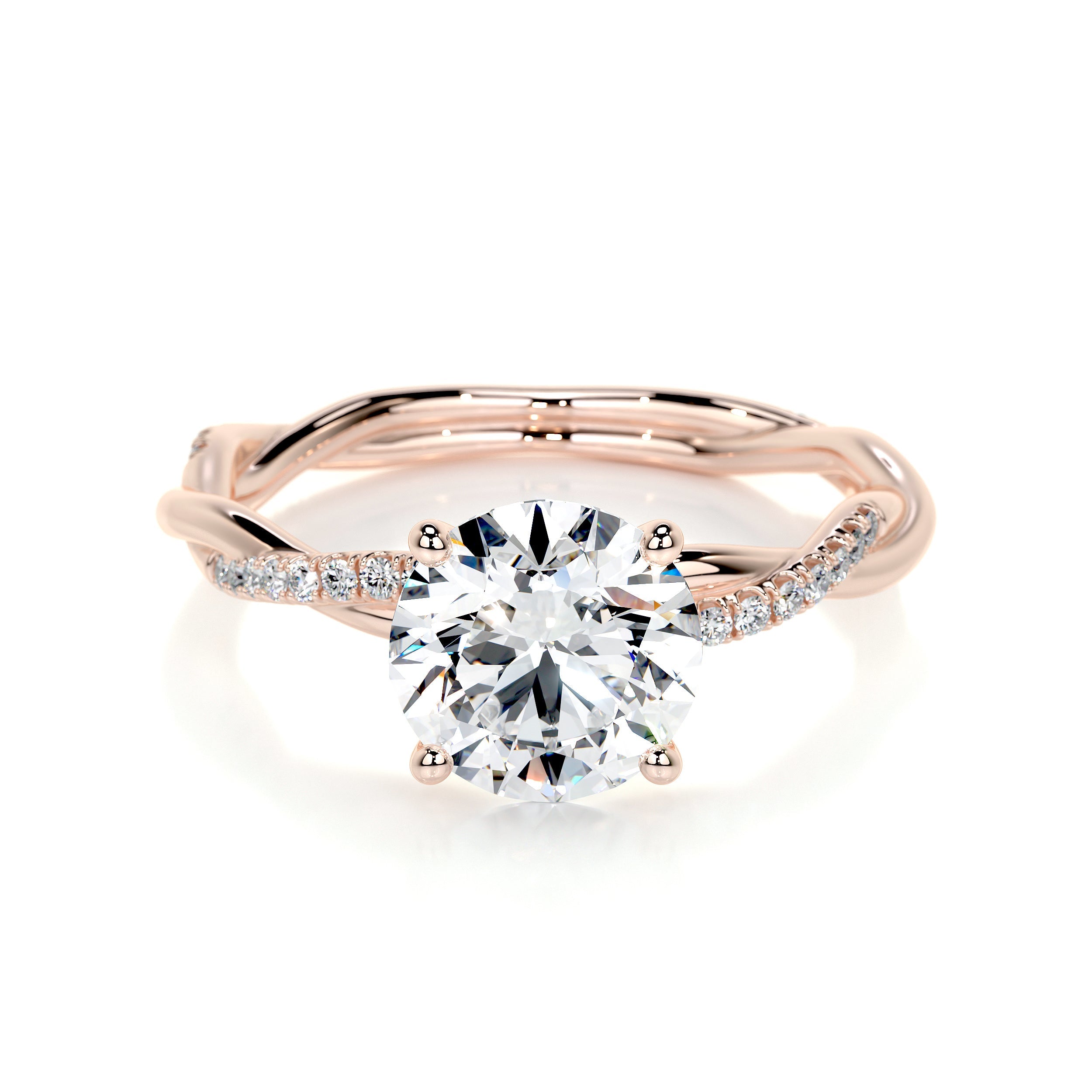Crystal Lab Grown Diamond Ring   (1.8 Carat) -14K Rose Gold