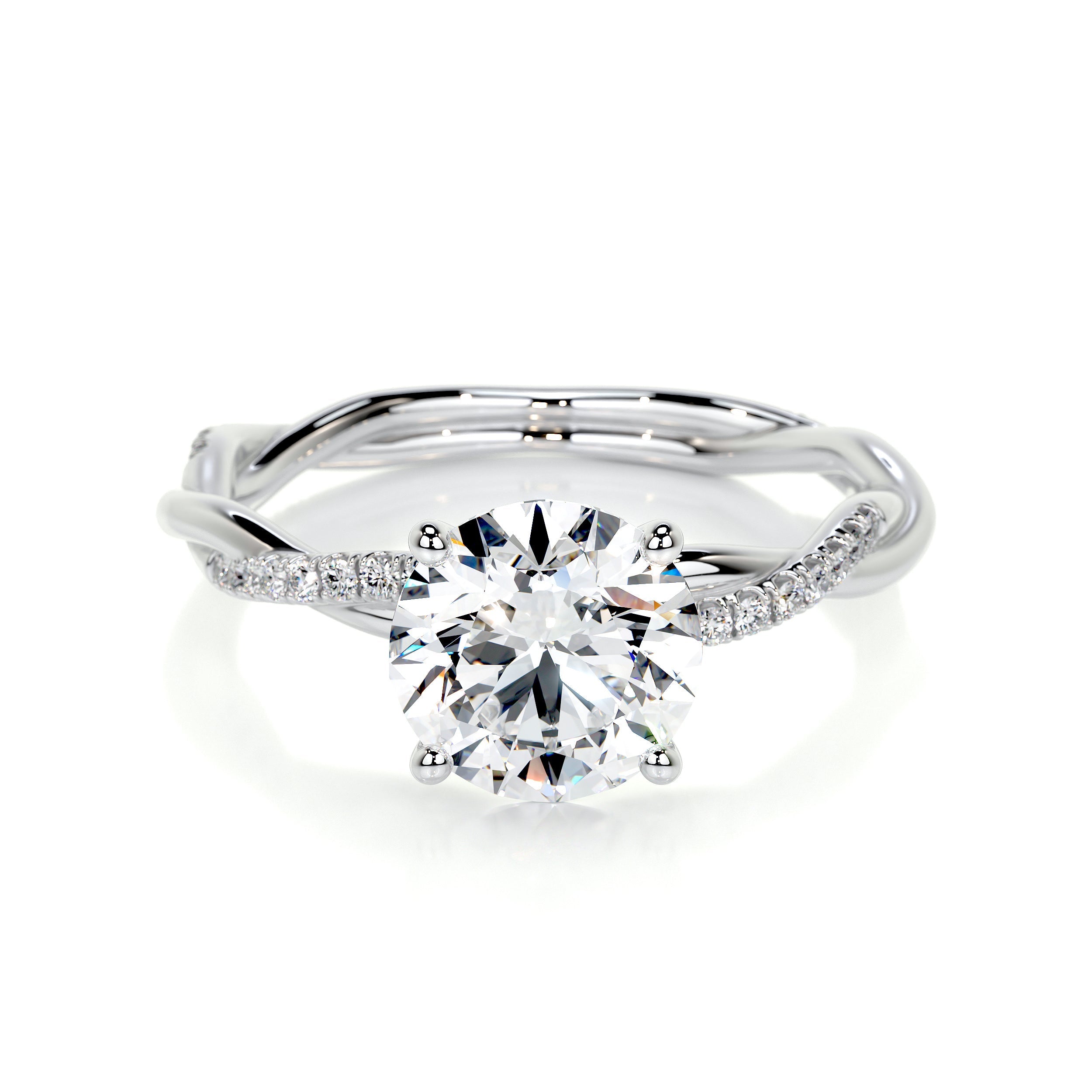 Crystal Lab Grown Diamond Ring (1.8 Carat) -14K White Gold