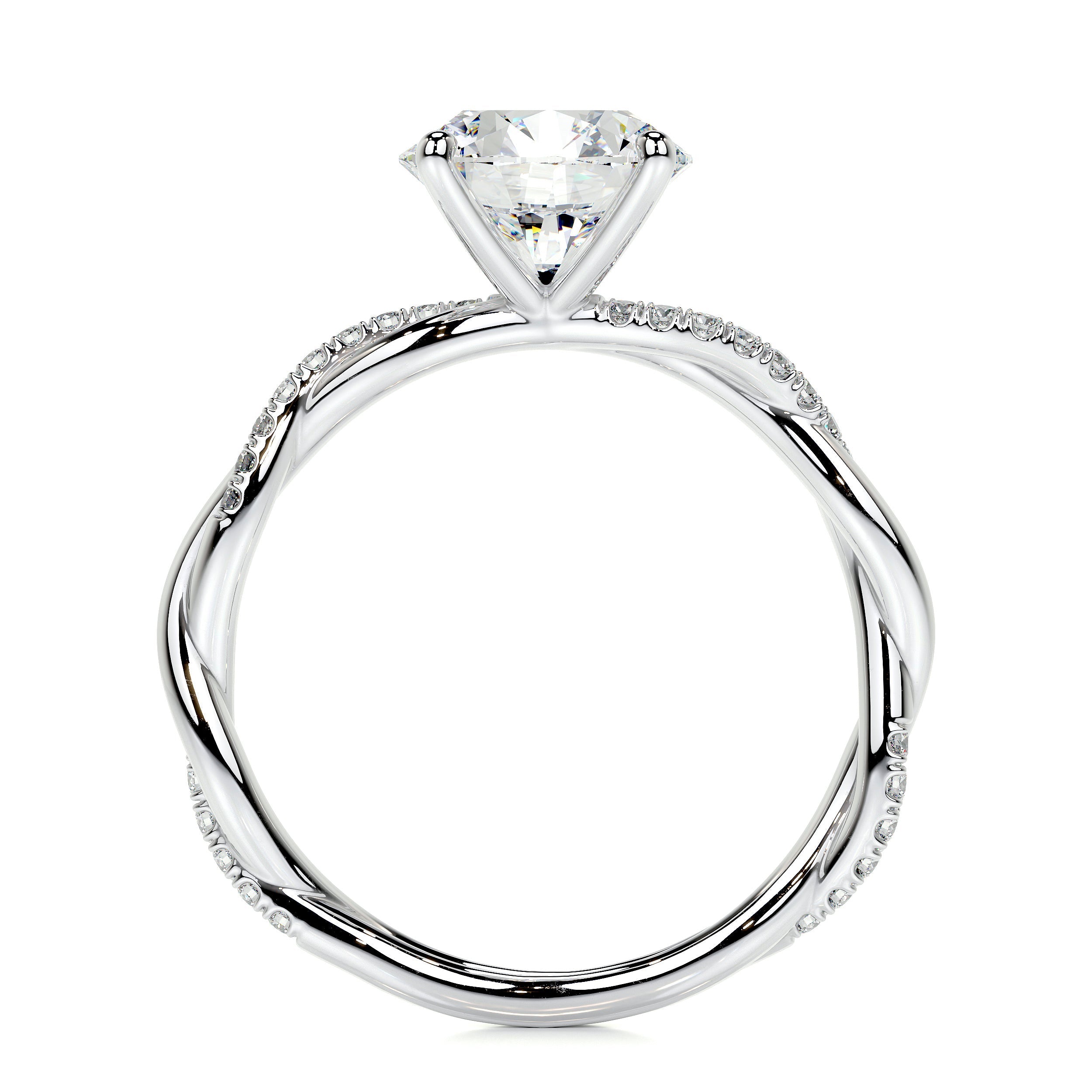 Crystal Lab Grown Diamond Ring   (1.8 Carat) -14K White Gold