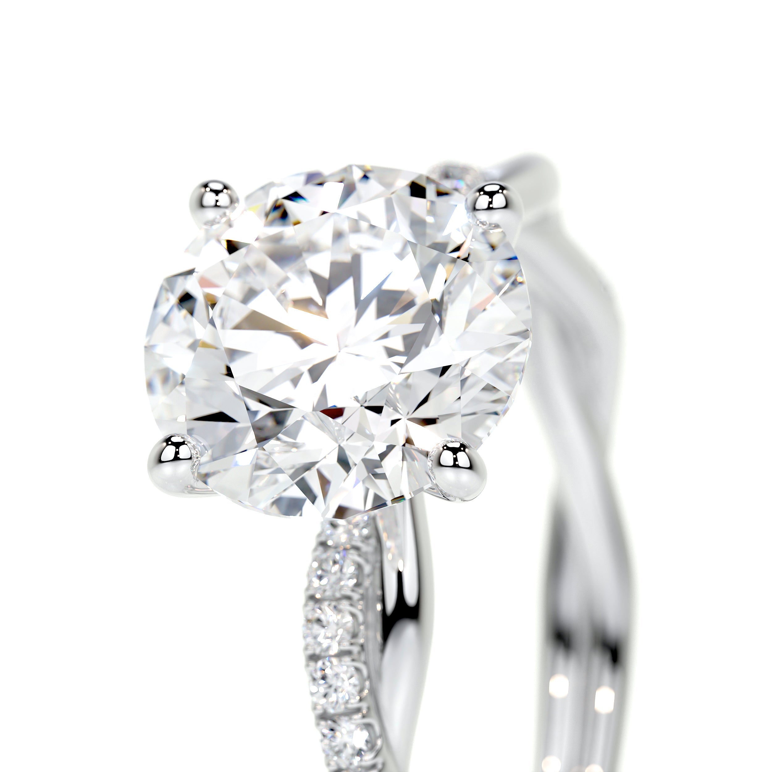 Crystal Lab Grown Diamond Ring   (1.8 Carat) -14K White Gold