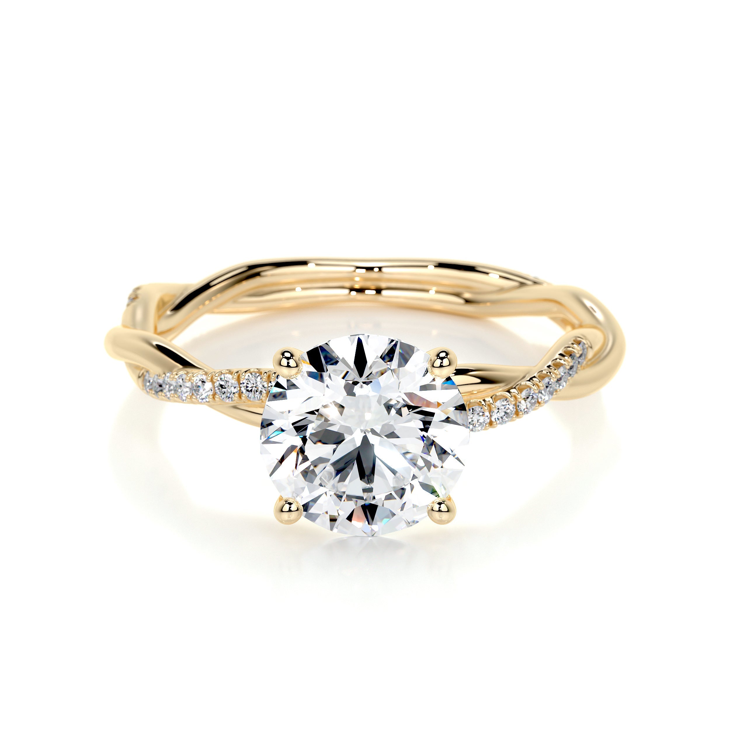 Crystal Lab Grown Diamond Ring (1.8 Carat) -18K Yellow Gold
