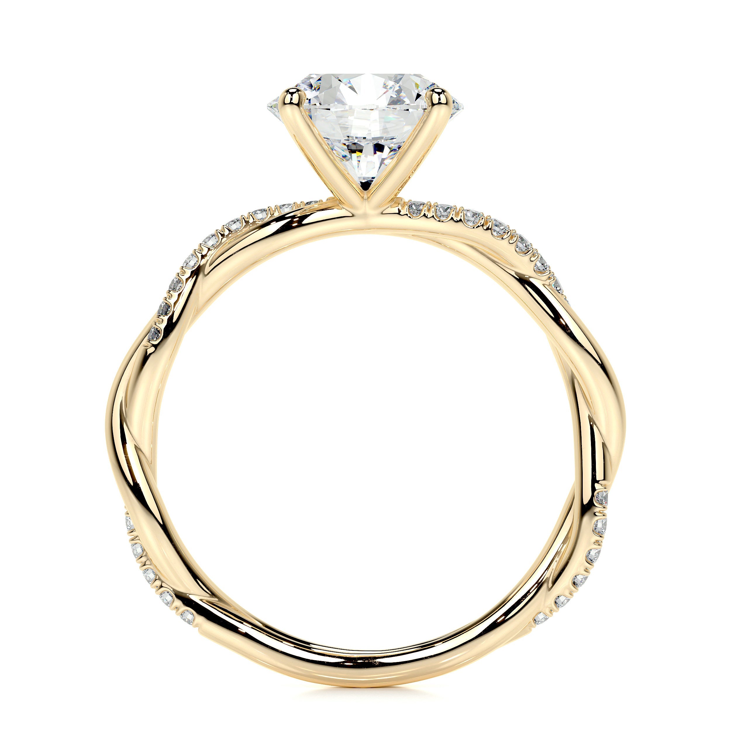 Crystal Lab Grown Diamond Ring (1.8 Carat) -18K Yellow Gold