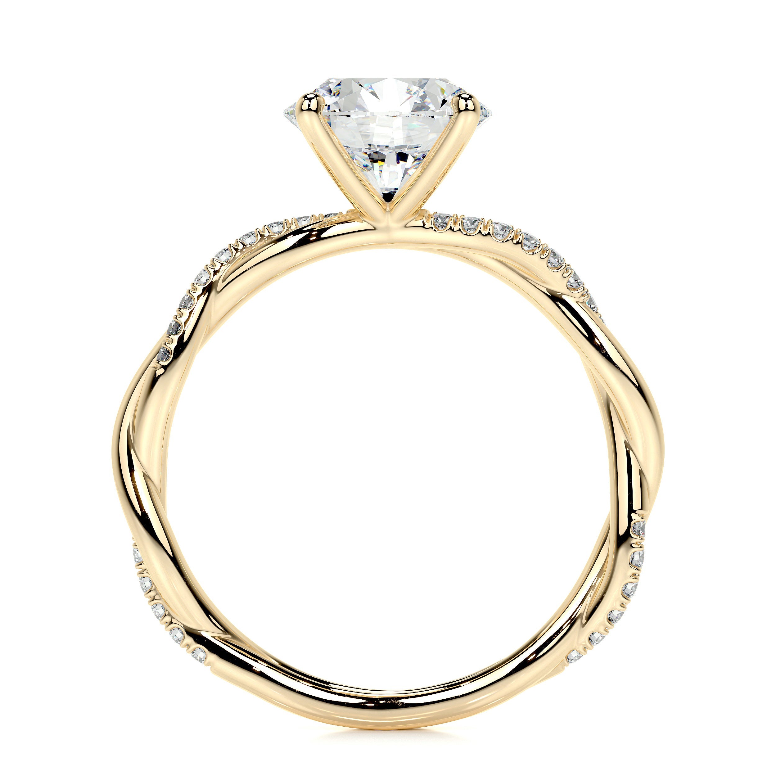 Crystal Lab Grown Diamond Ring   (1.8 Carat) -18K Yellow Gold