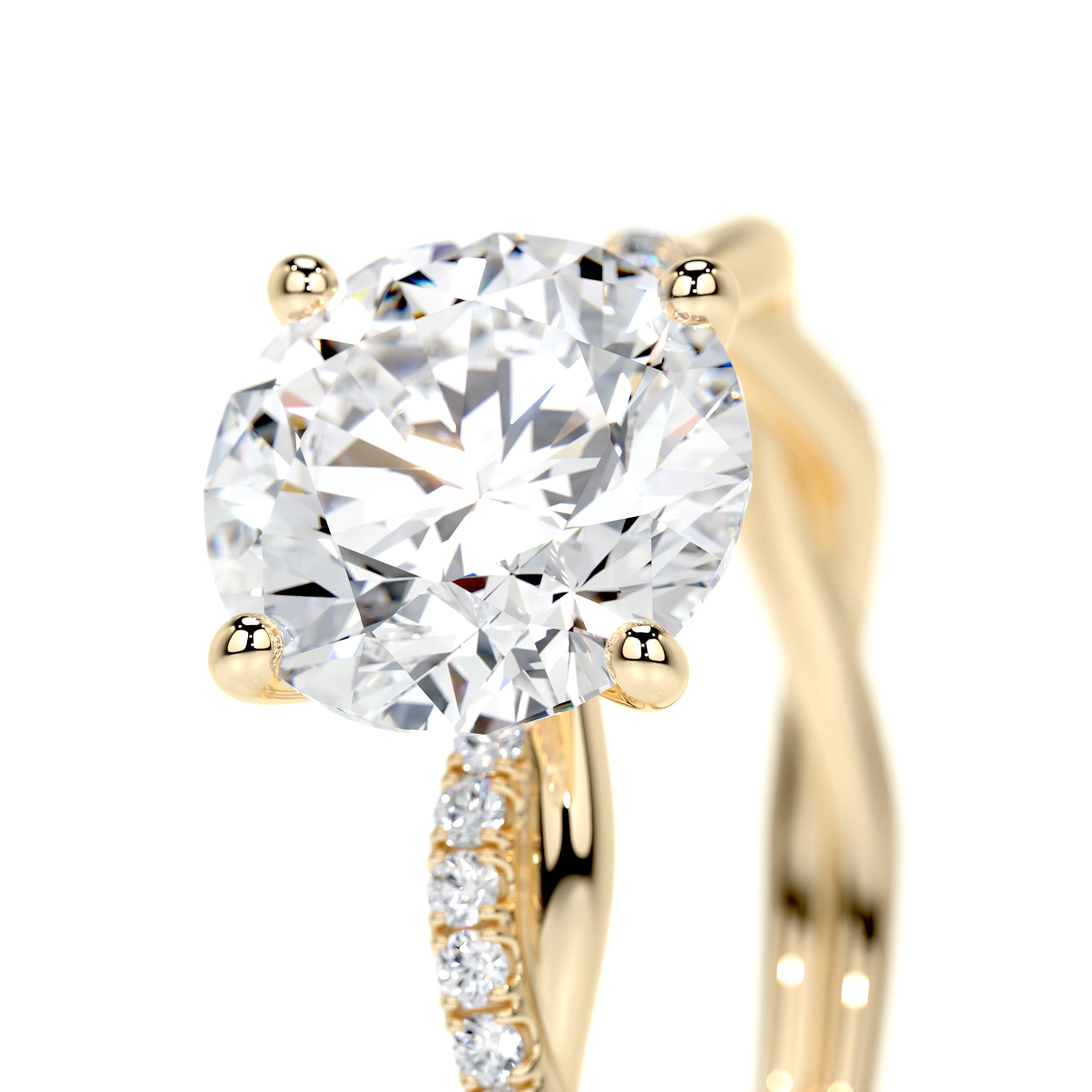 Crystal Lab Grown Diamond Ring   (1.8 Carat) -18K Yellow Gold