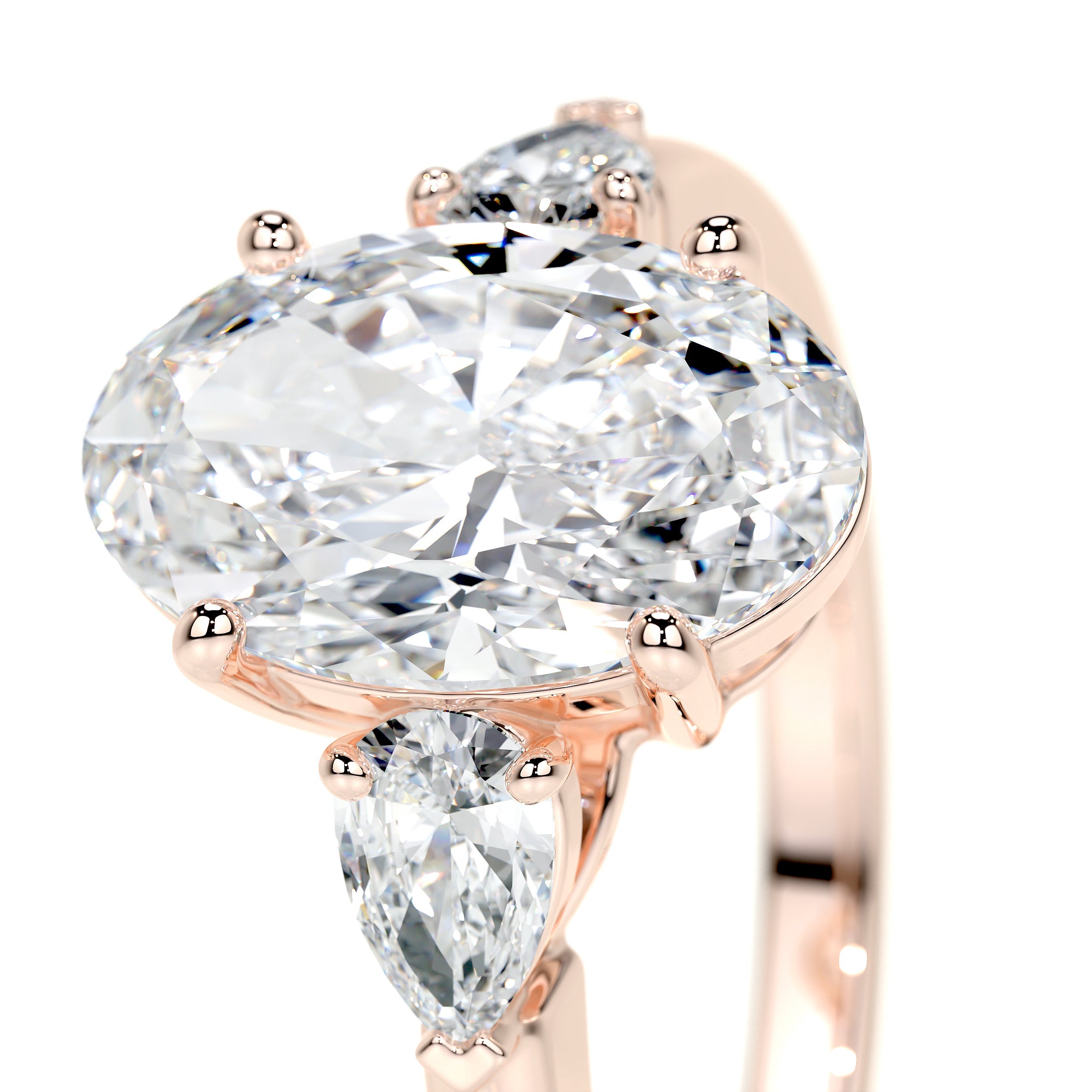 Kamala Lab Grown Diamond Ring (3.3 Carat) -14K Rose Gold