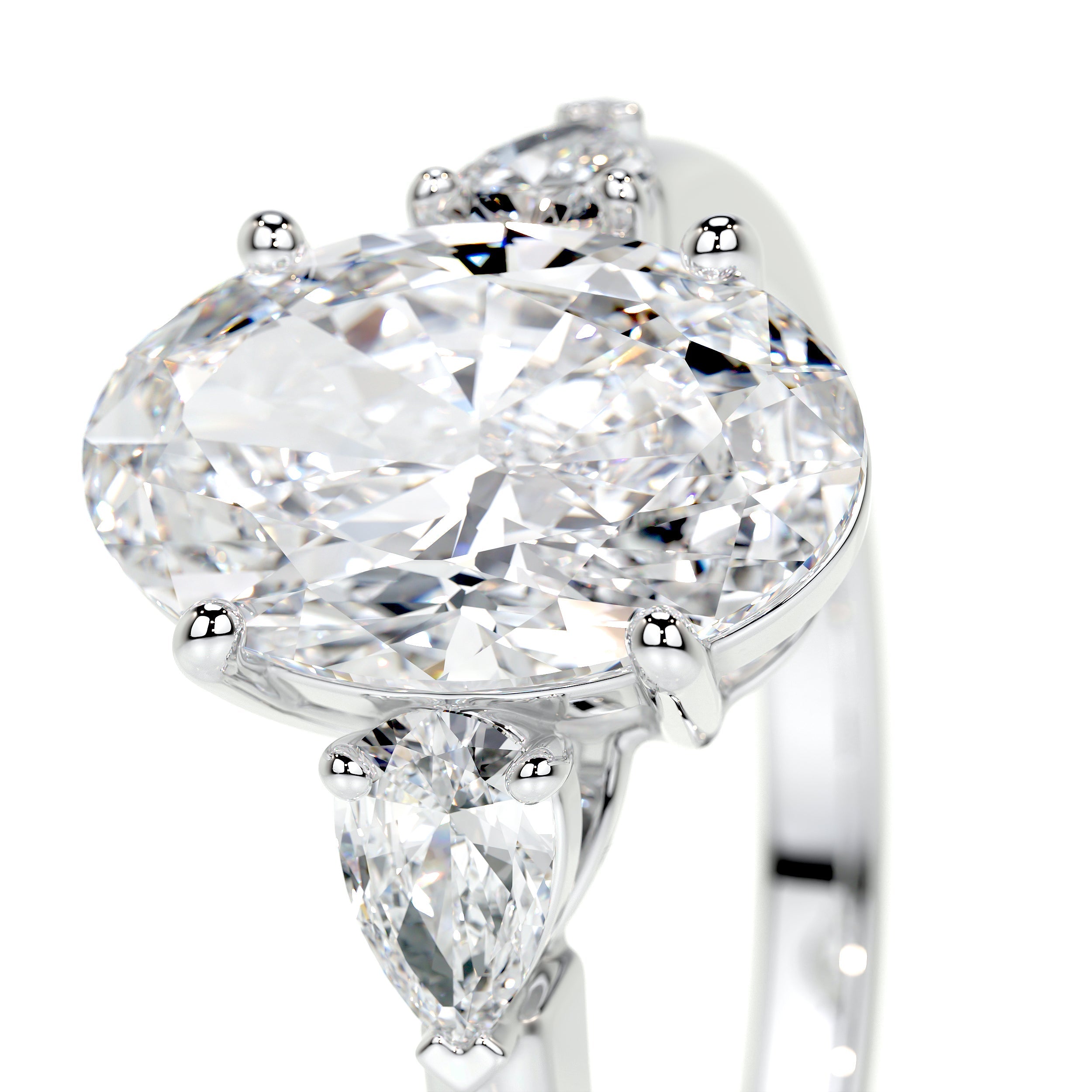 Kamala Lab Grown Diamond Ring   (3.3 Carat) -14K White Gold