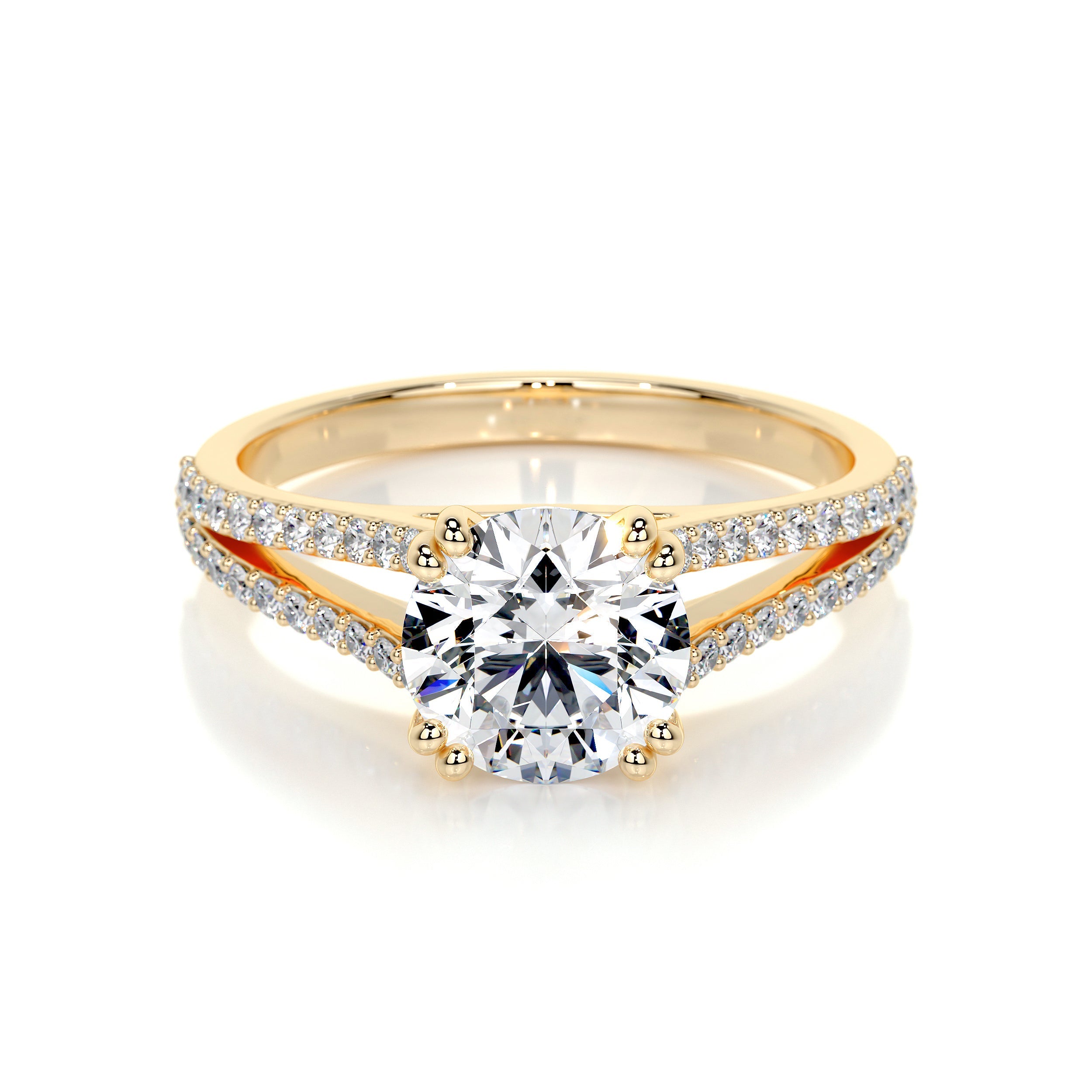 Evelyn Lab Grown Diamond Ring (2 Carat) -18K Yellow Gold