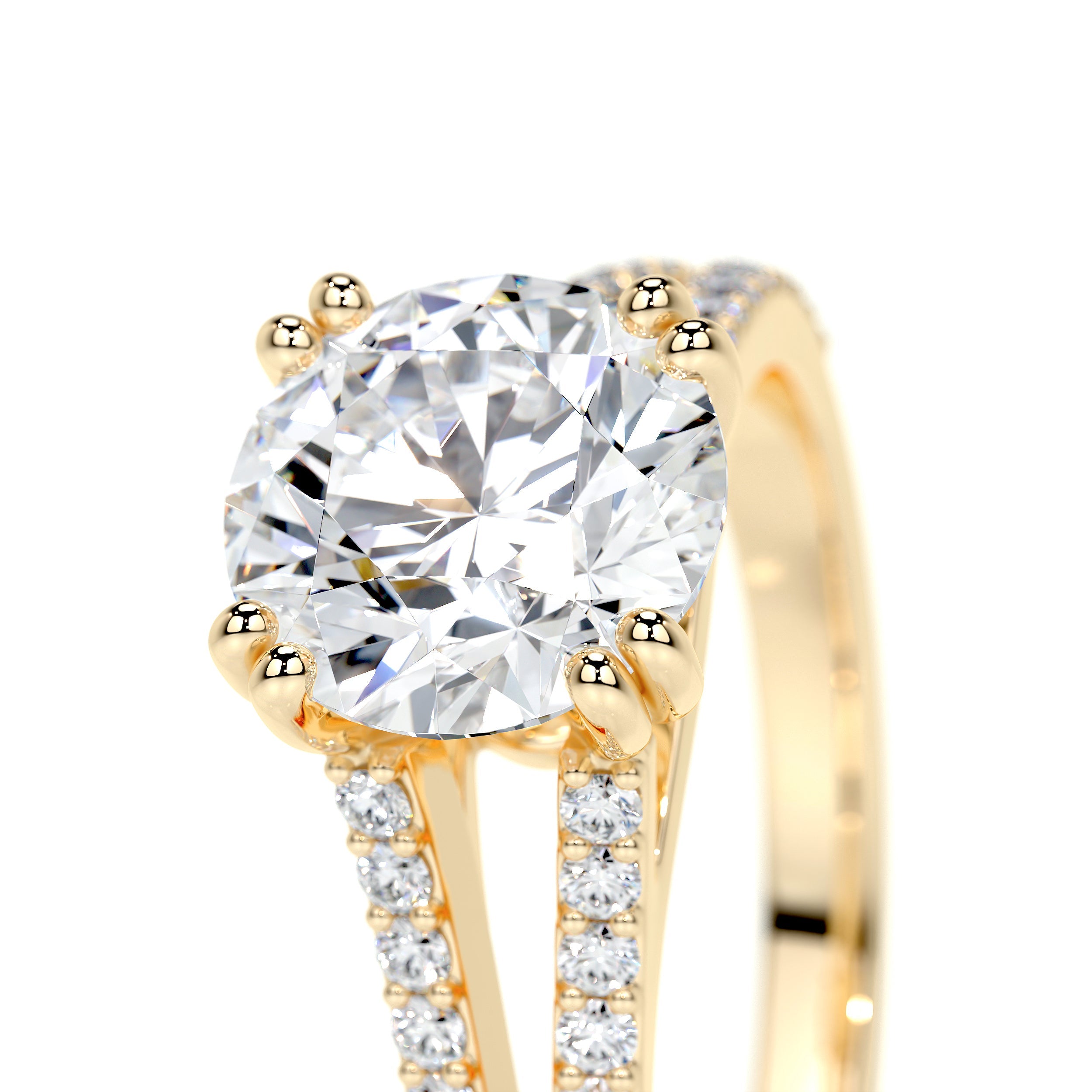 Evelyn Lab Grown Diamond Ring   (2 Carat) -18K Yellow Gold