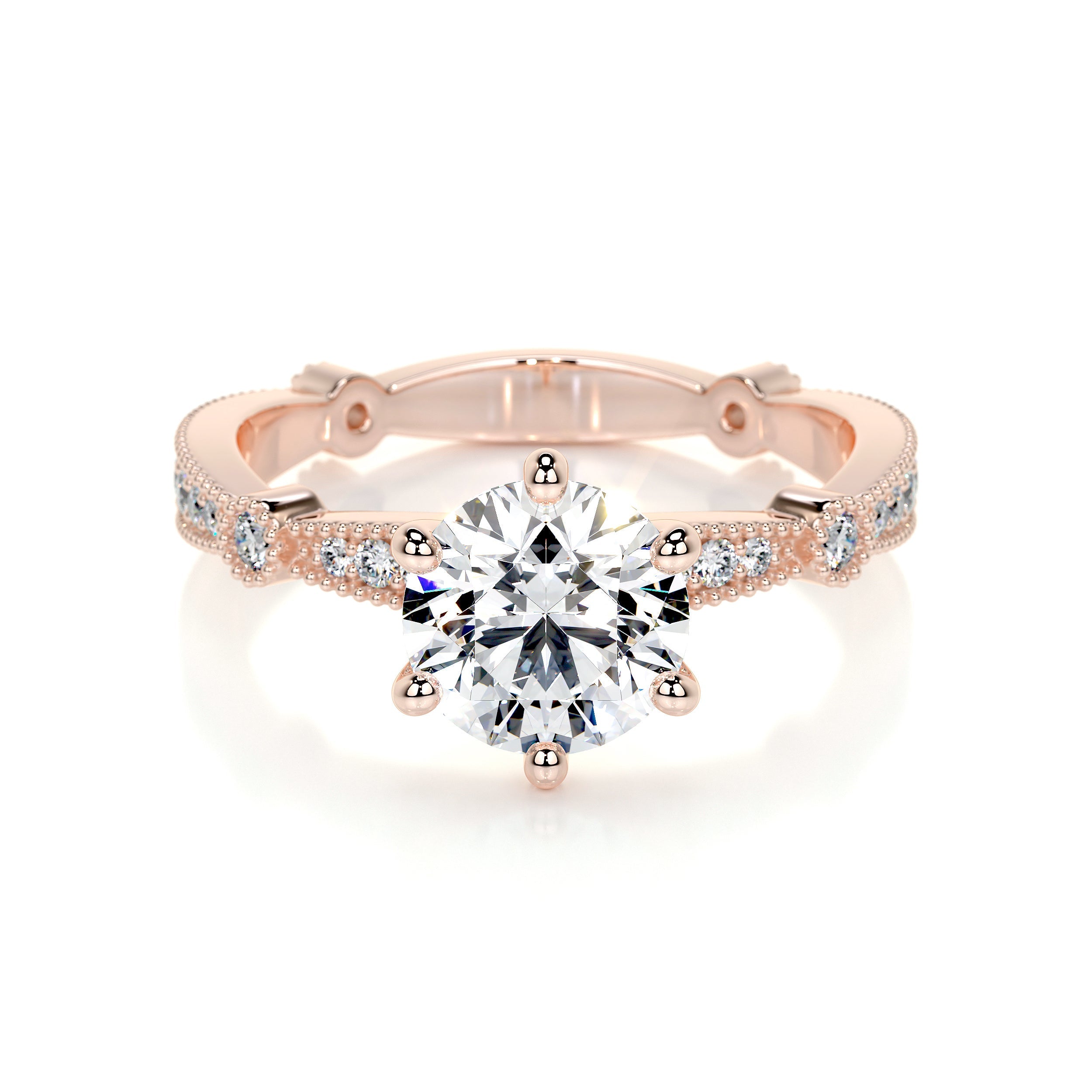 Amelia Lab Grown Diamond Ring   (2 Carat) - 14K Rose Gold