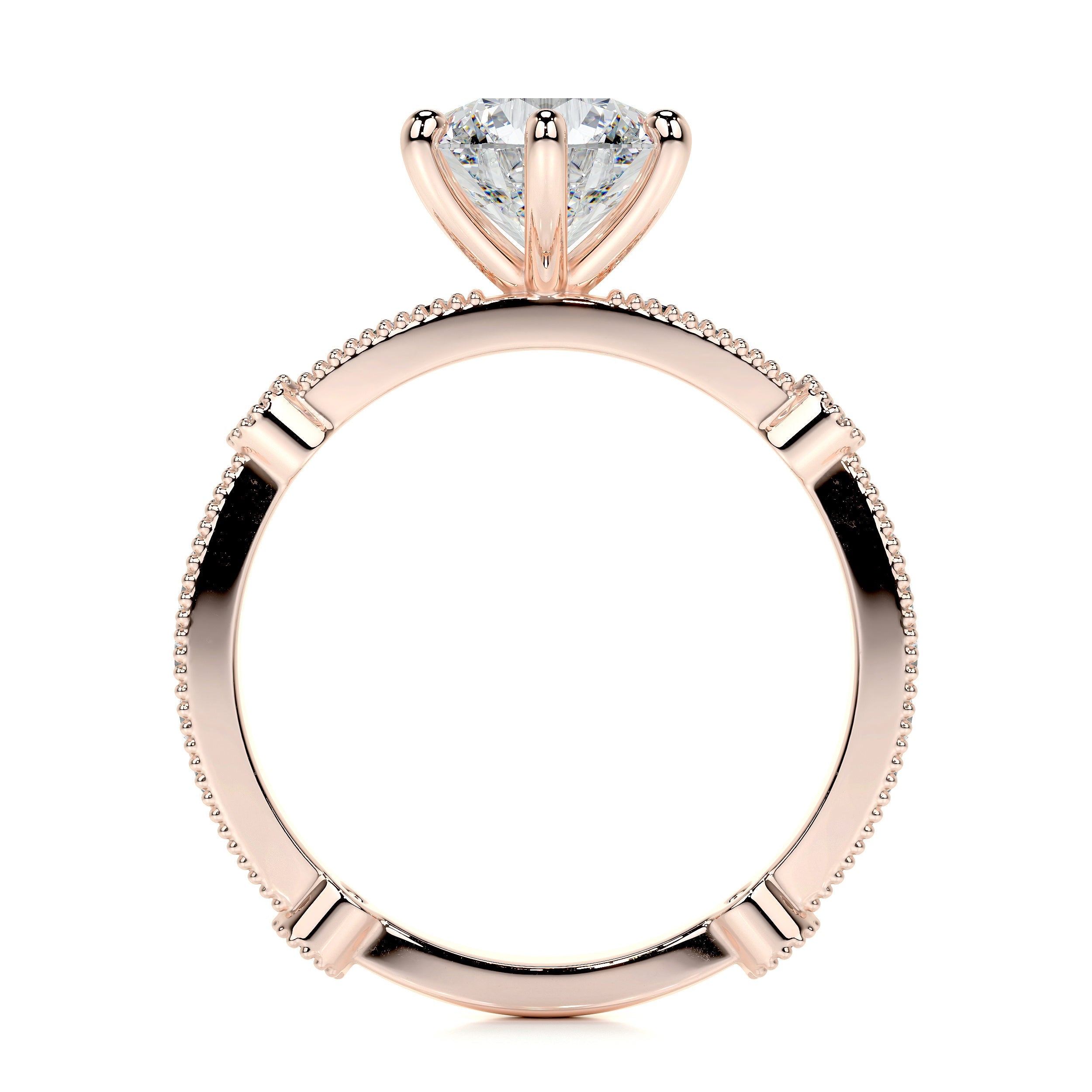 Amelia Lab Grown Diamond Ring   (2 Carat) - 14K Rose Gold