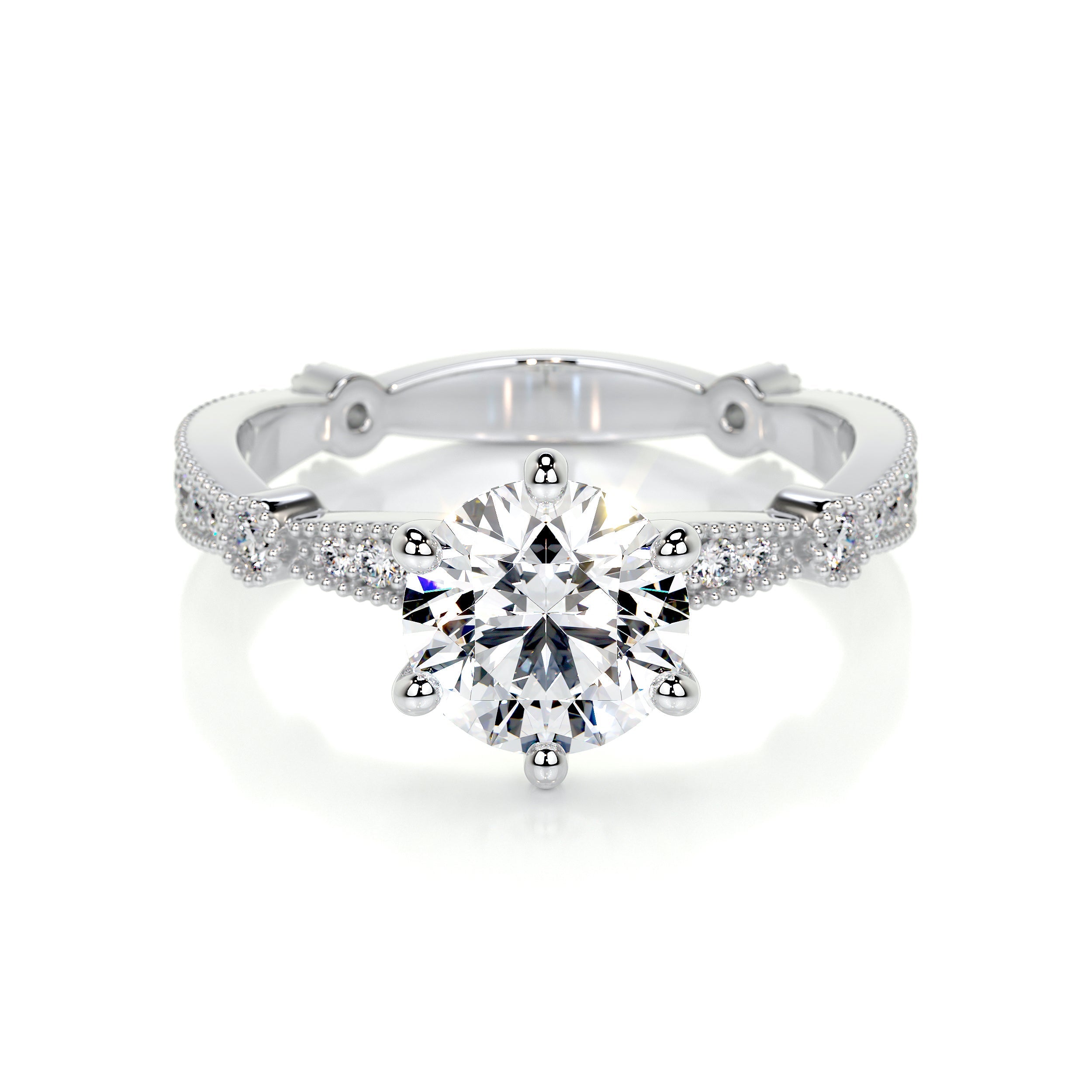 Amelia Lab Grown Diamond Ring   (2 Carat) - 14K White Gold