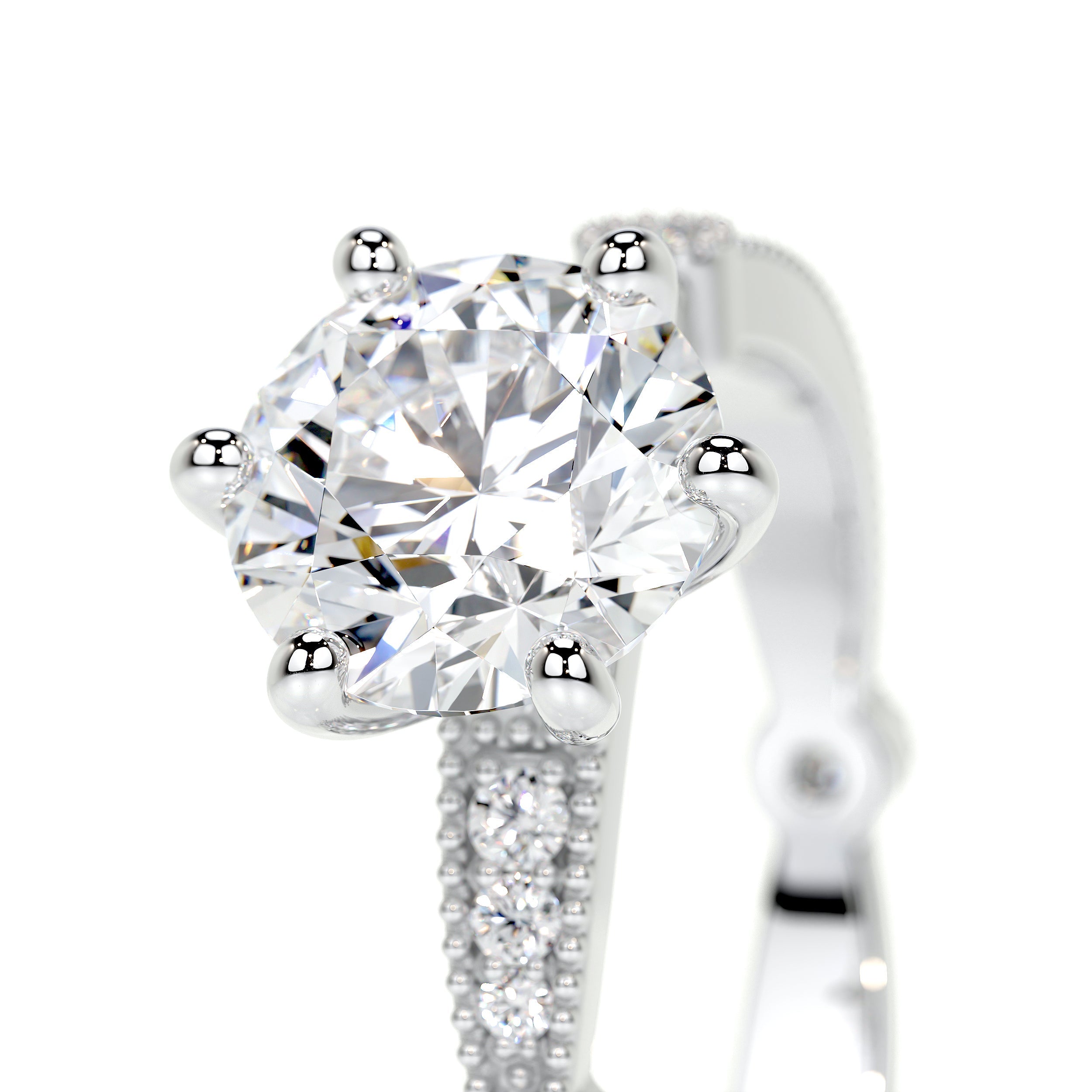 Amelia Lab Grown Diamond Ring   (2 Carat) - 14K White Gold