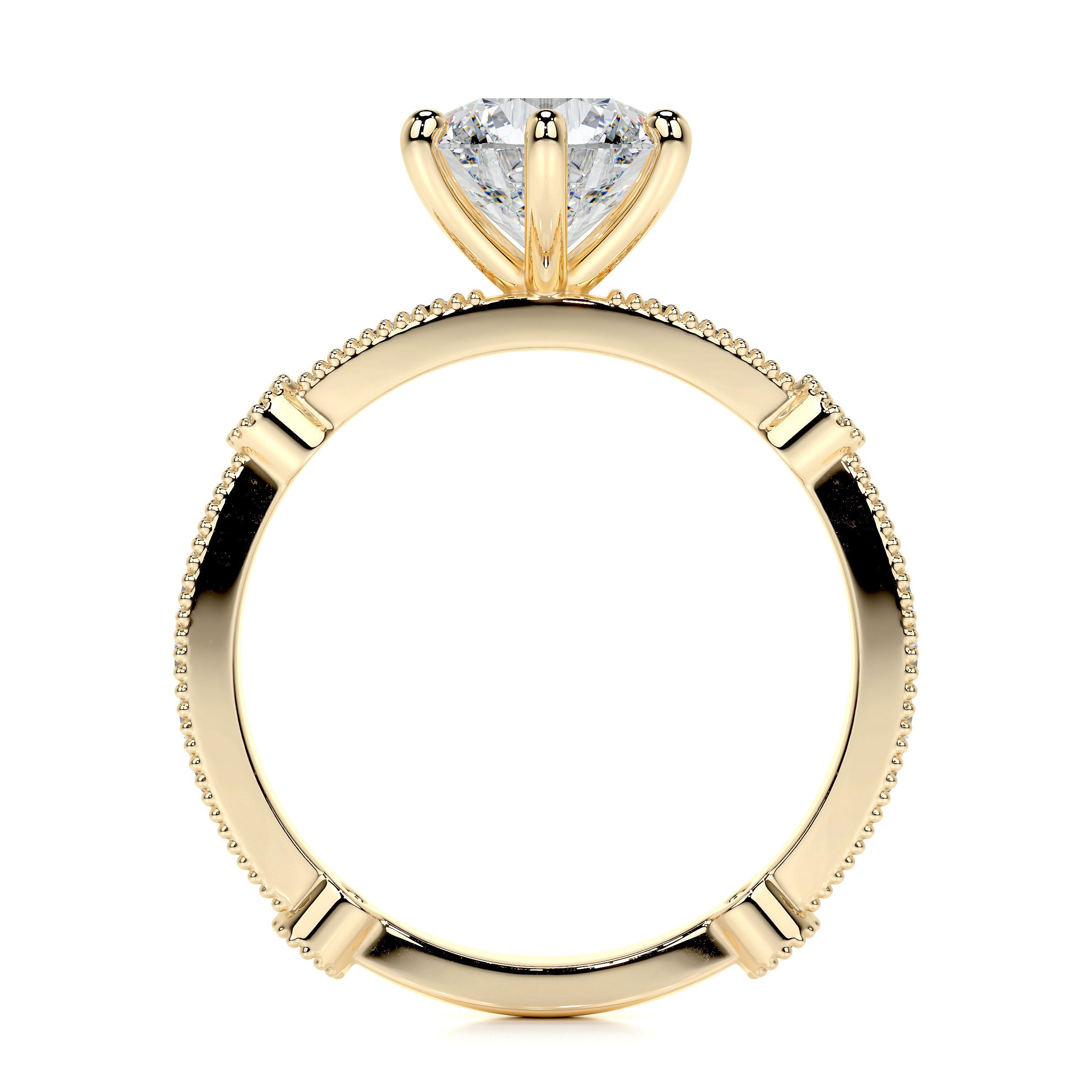 Amelia Lab Grown Diamond Ring   (2 Carat) - 18K Yellow Gold