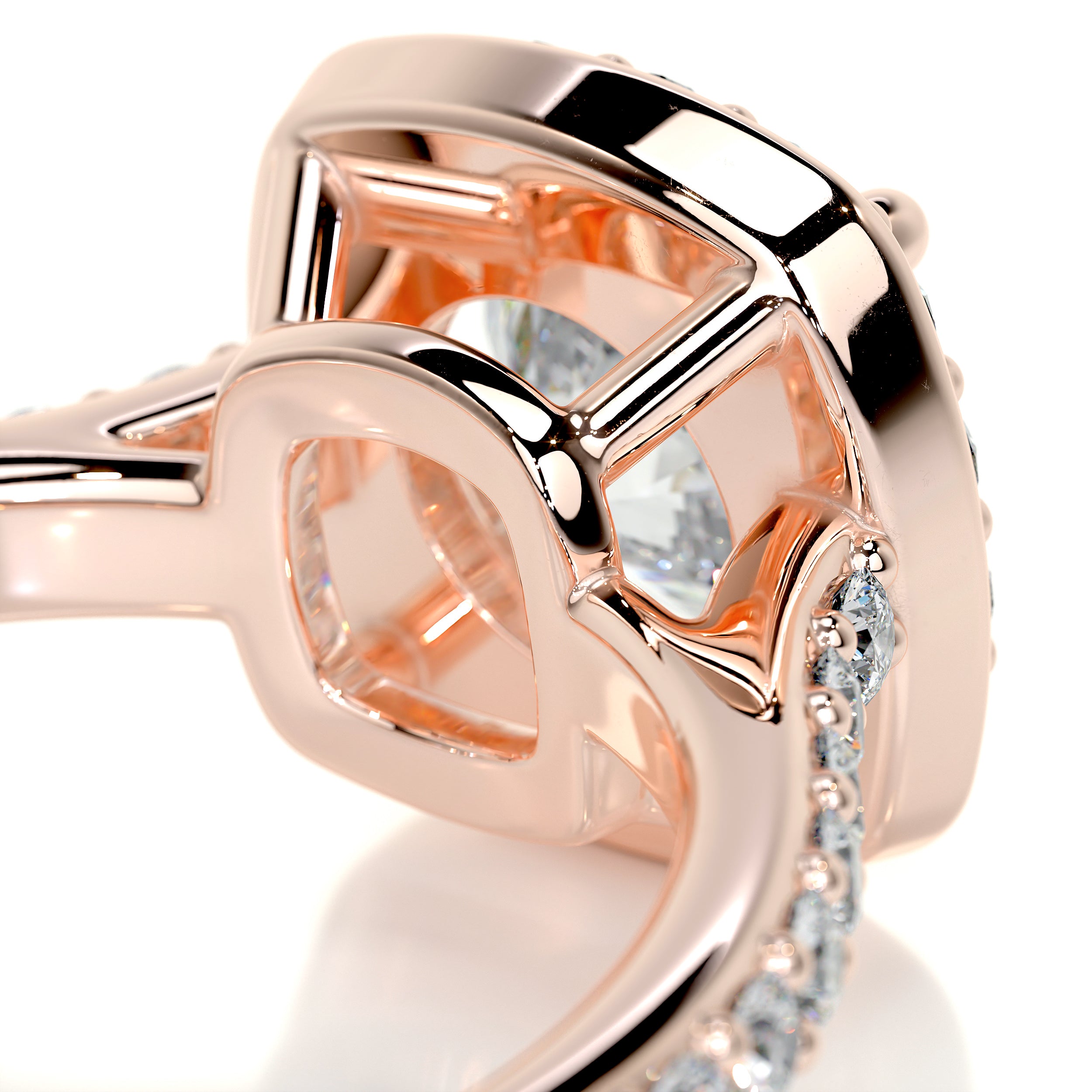 Paisley Diamond Engagement Ring -14K Rose Gold