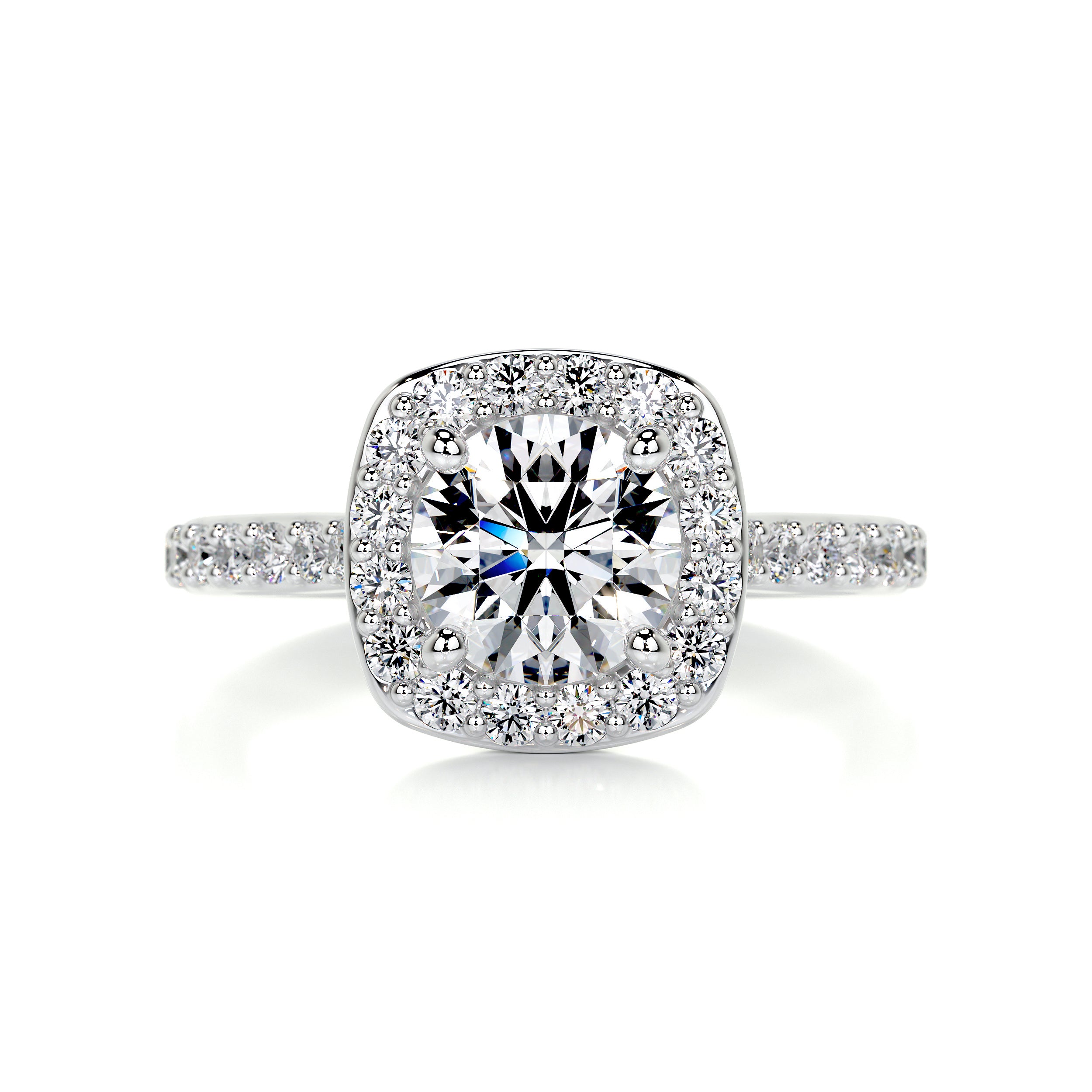 Paisley Diamond Engagement Ring -14K White Gold