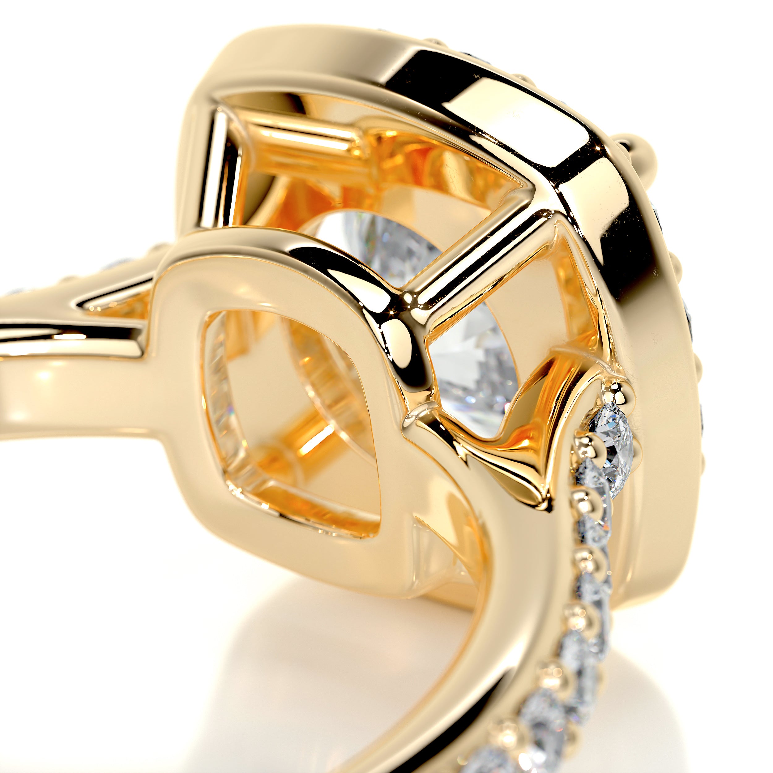Paisley Diamond Engagement Ring -18K Yellow Gold