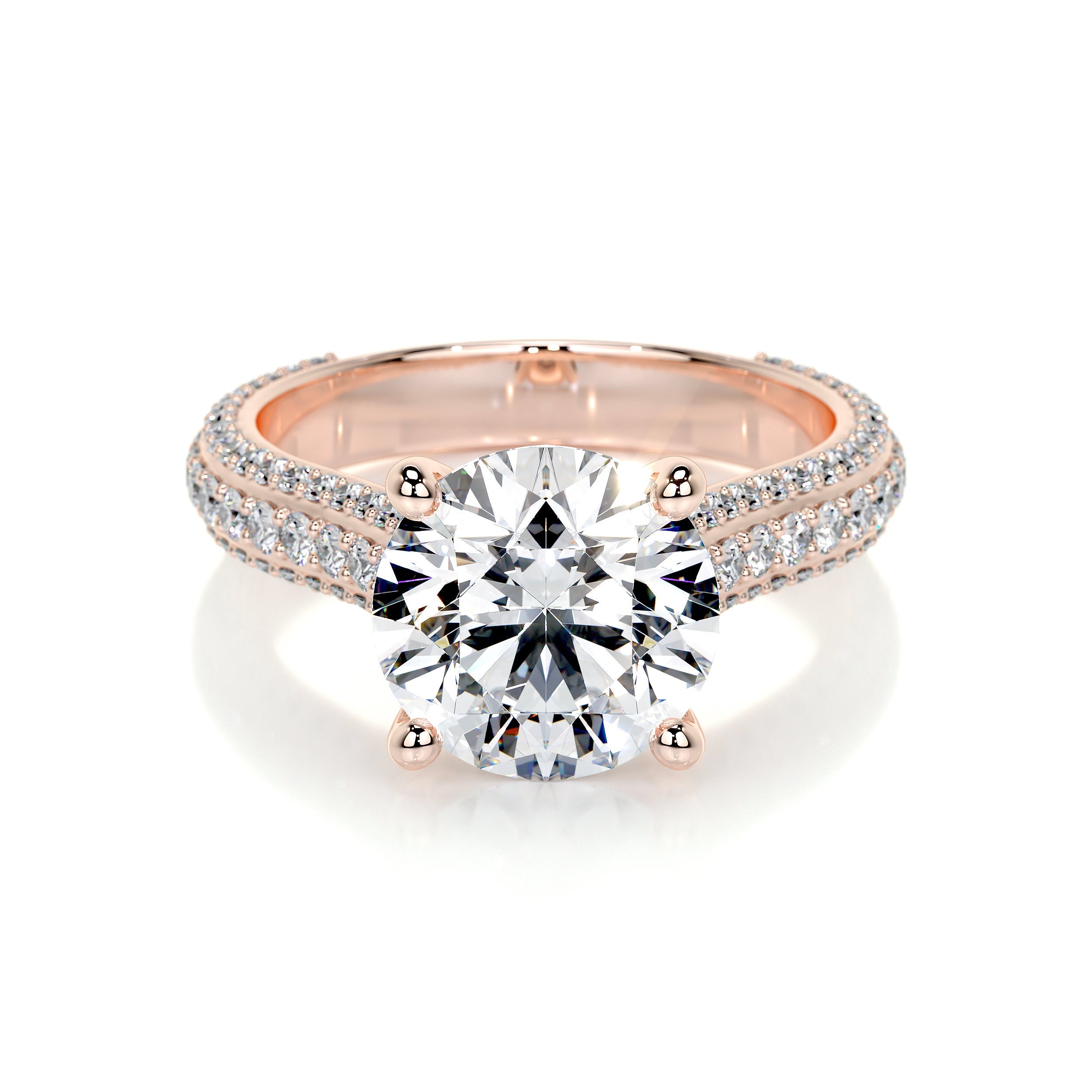 Janet Lab Grown Diamond Ring   (3.5 Carat) -14K Rose Gold