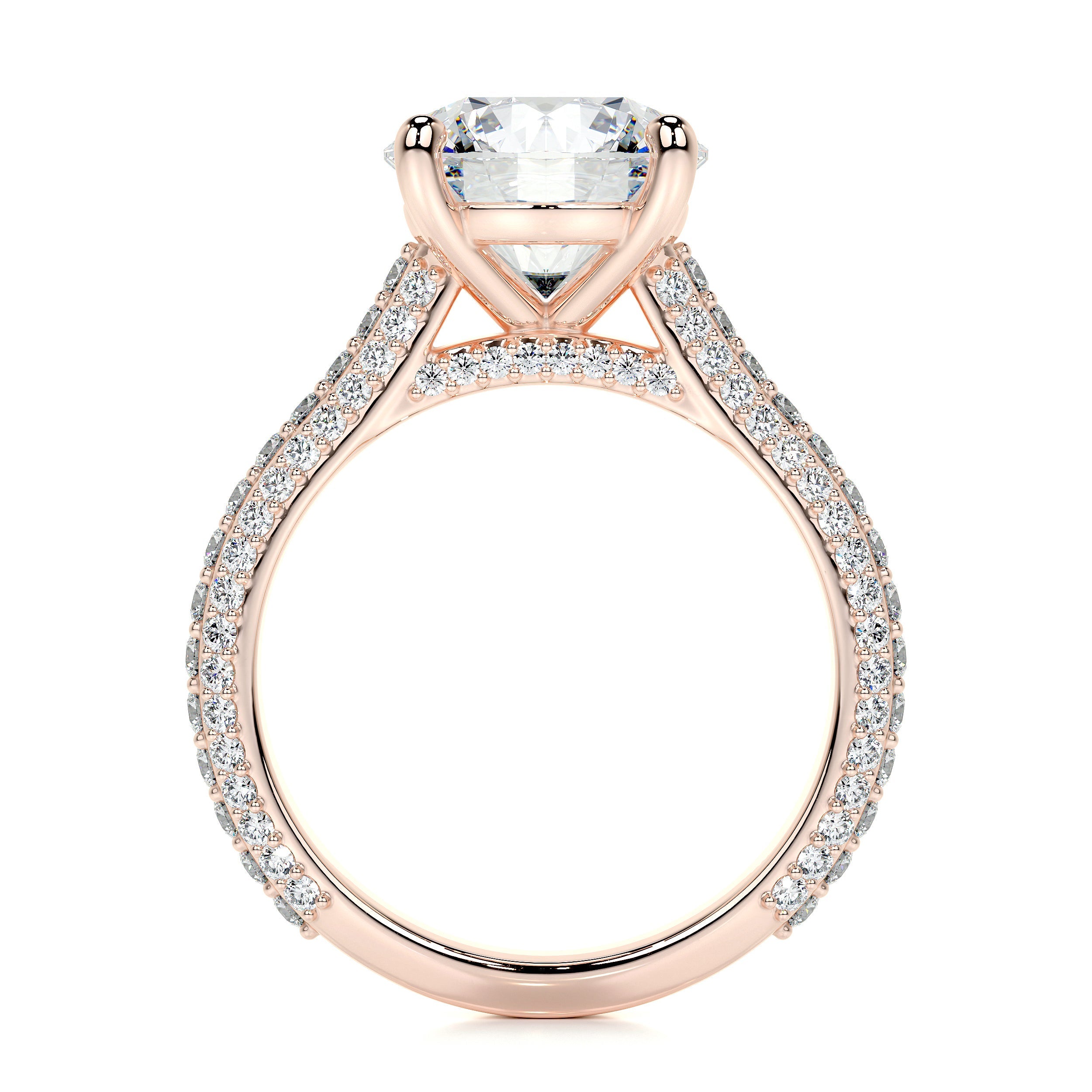 Janet Lab Grown Diamond Ring   (3.5 Carat) -14K Rose Gold