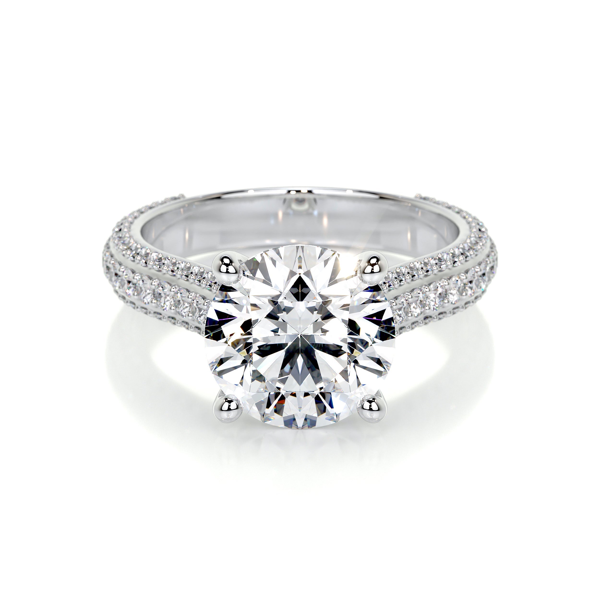 Janet Lab Grown Diamond Ring   (3.5 Carat) -14K White Gold