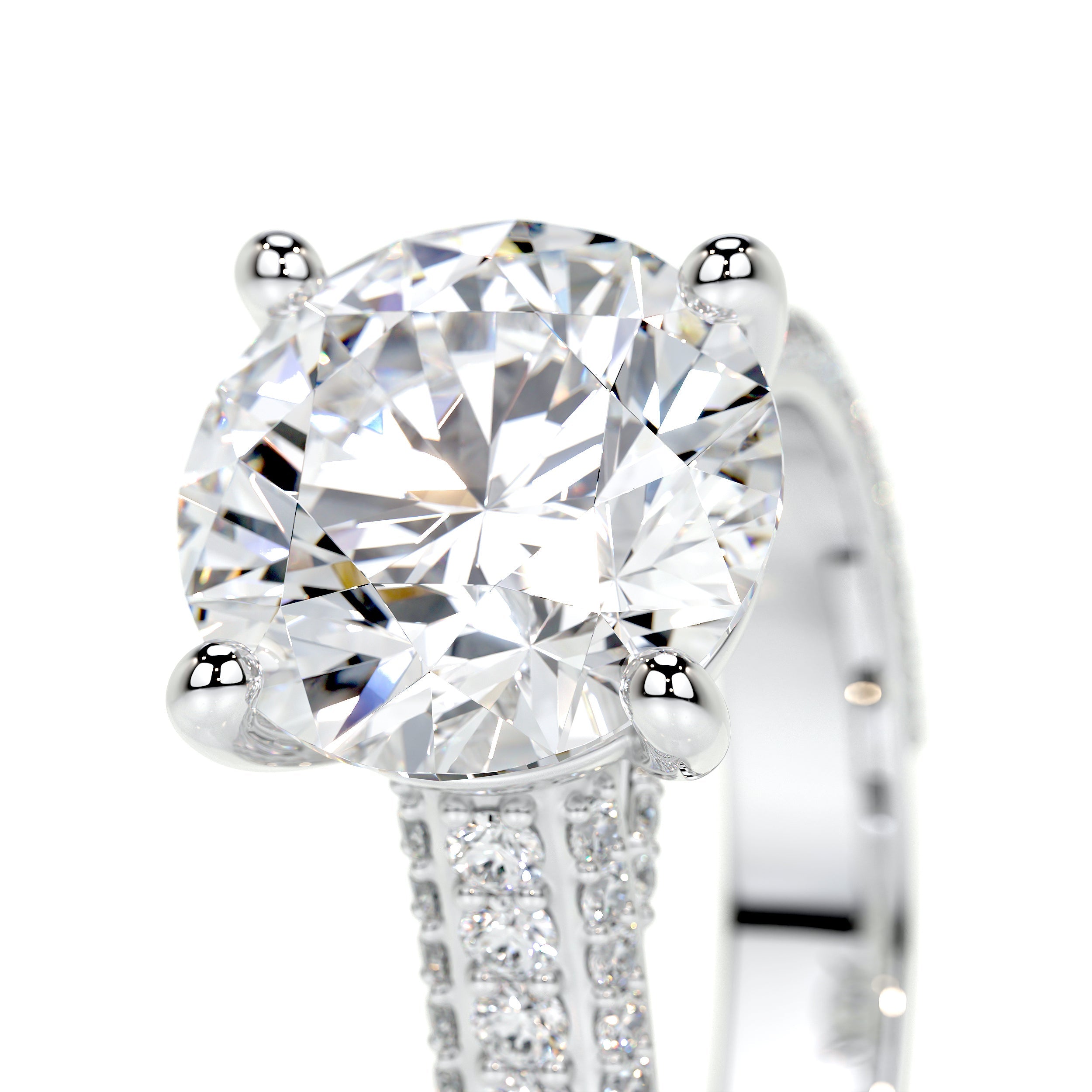 Janet Lab Grown Diamond Ring   (3.5 Carat) -18K White Gold