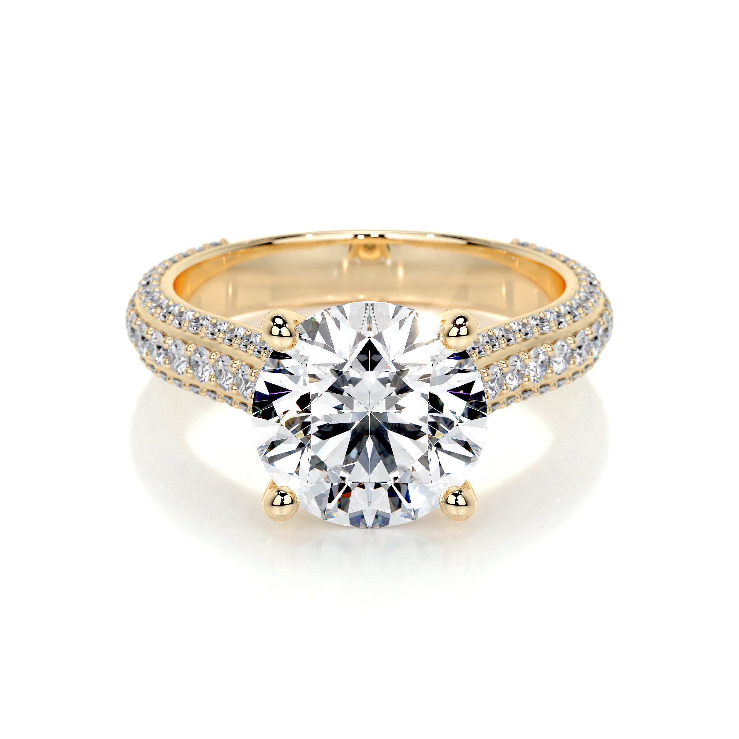 Janet Lab Grown Diamond Ring (3.5 Carat) -18K Yellow Gold