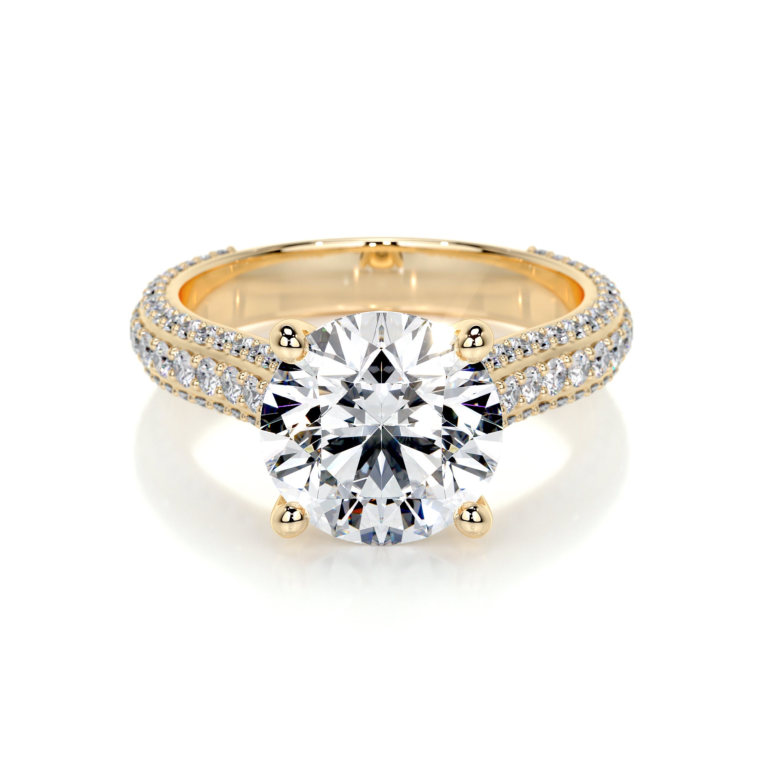 Janet Lab Grown Diamond Ring   (3.5 Carat) -18K Yellow Gold