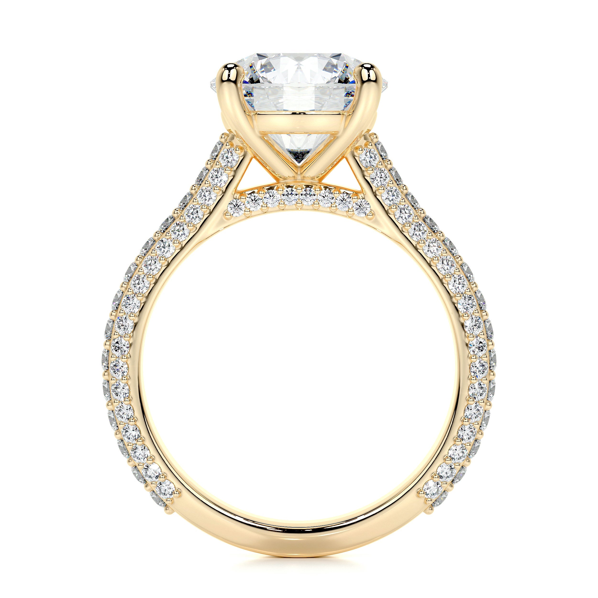 Janet Lab Grown Diamond Ring (3.5 Carat) -18K Yellow Gold