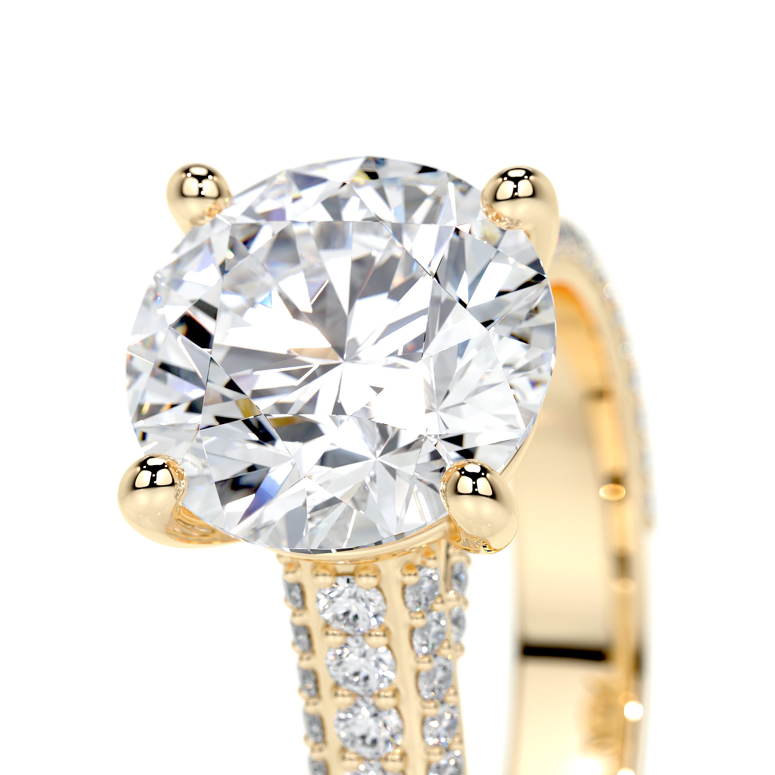 Janet Lab Grown Diamond Ring (3.5 Carat) -18K Yellow Gold