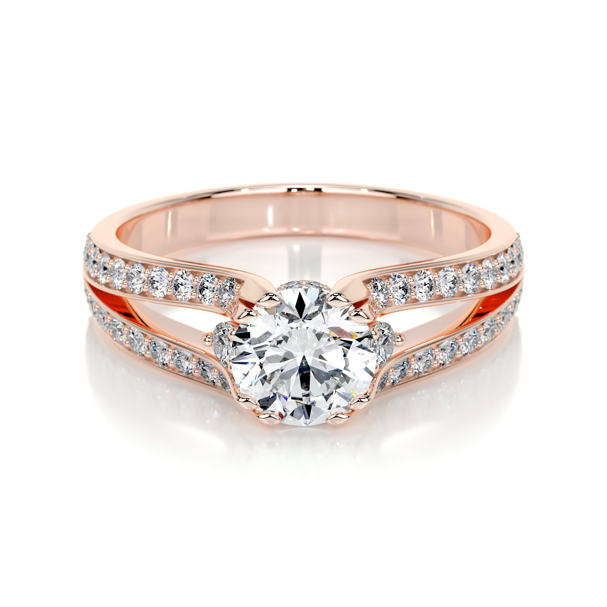 Alex Lab Grown Diamond Ring (1.5 Carat) -14K Rose Gold