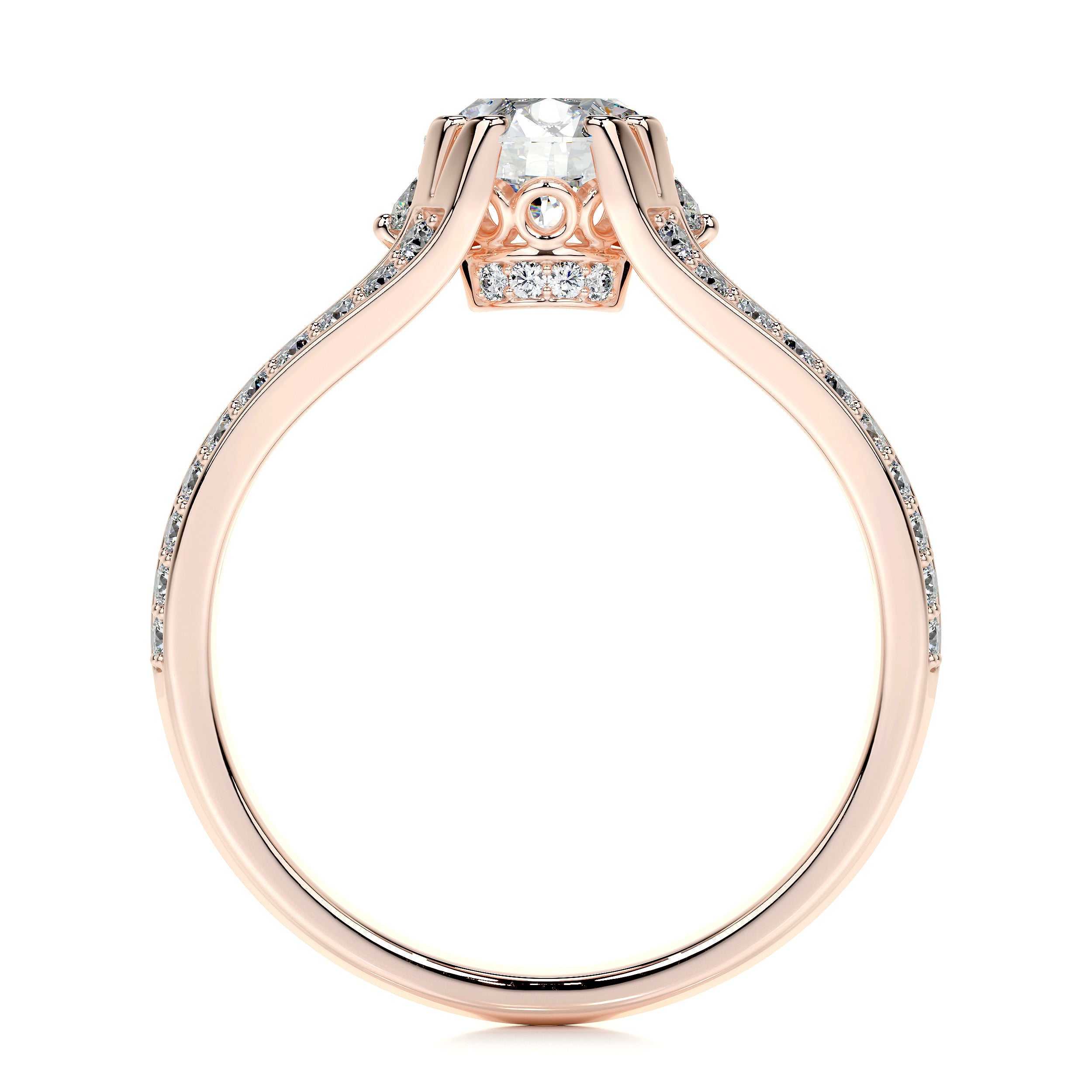 Alex Lab Grown Diamond Ring (1.5 Carat) -14K Rose Gold