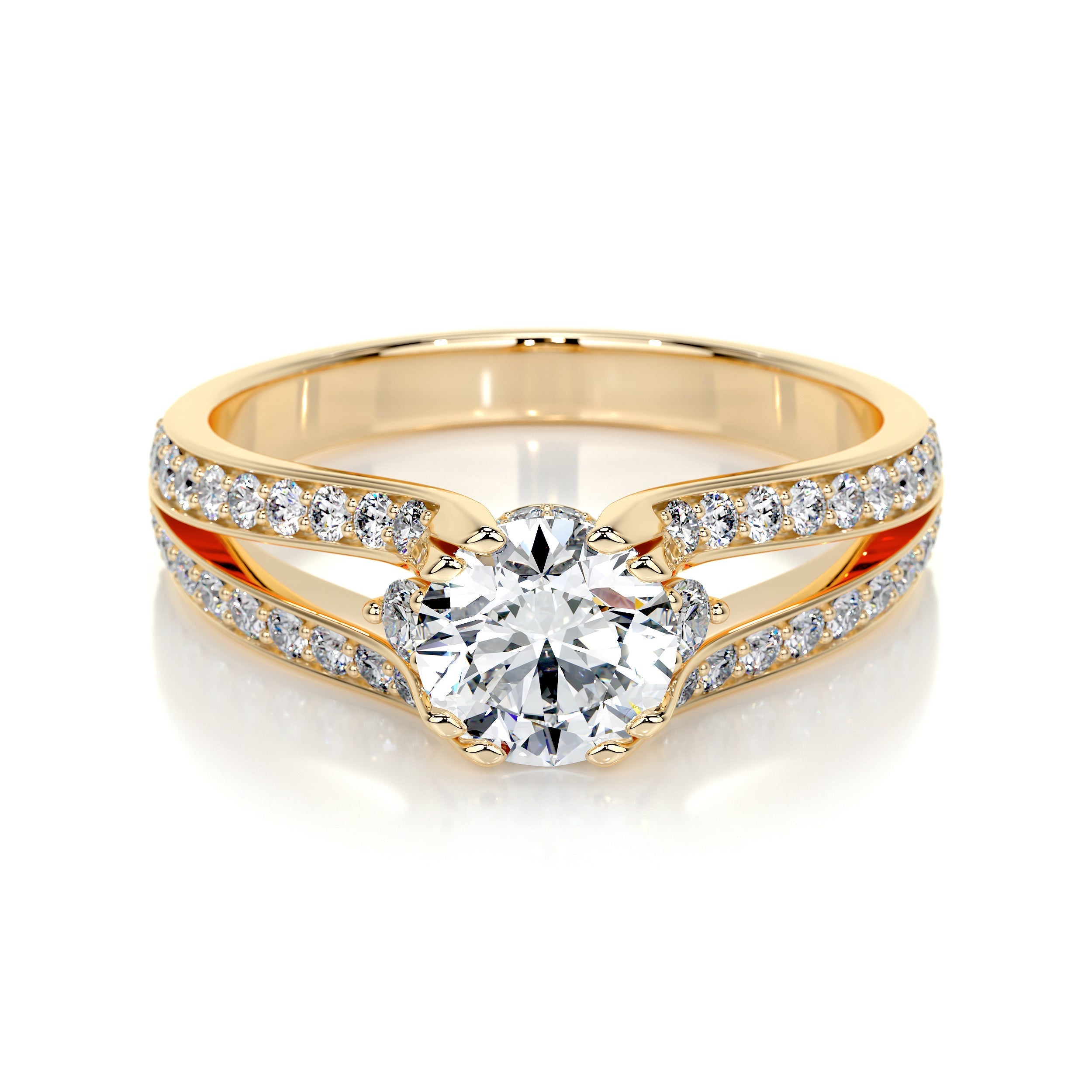 Alex Lab Grown Diamond Ring   (1.5 Carat) -18K Yellow Gold