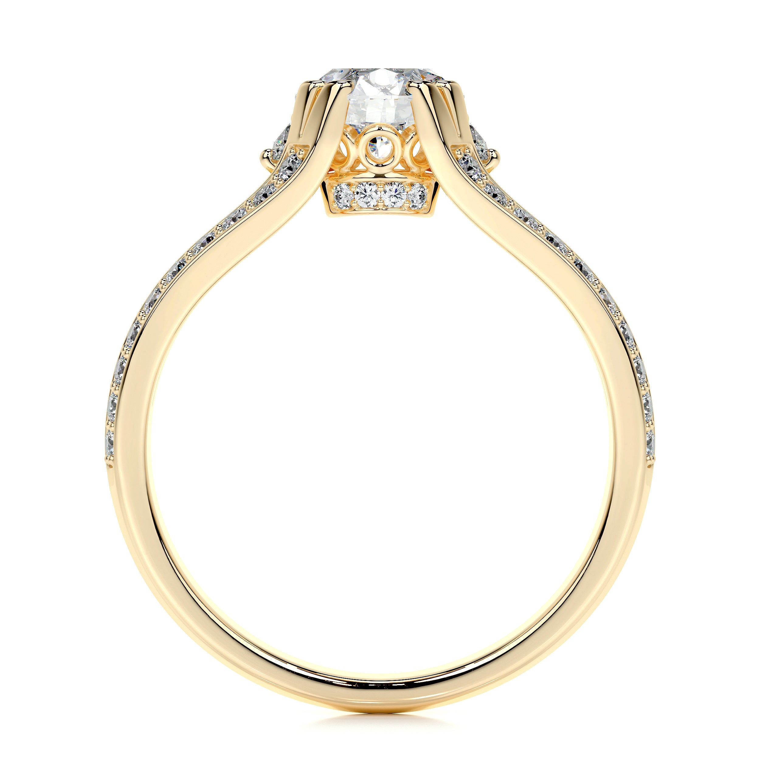Alex Lab Grown Diamond Ring   (1.5 Carat) -18K Yellow Gold