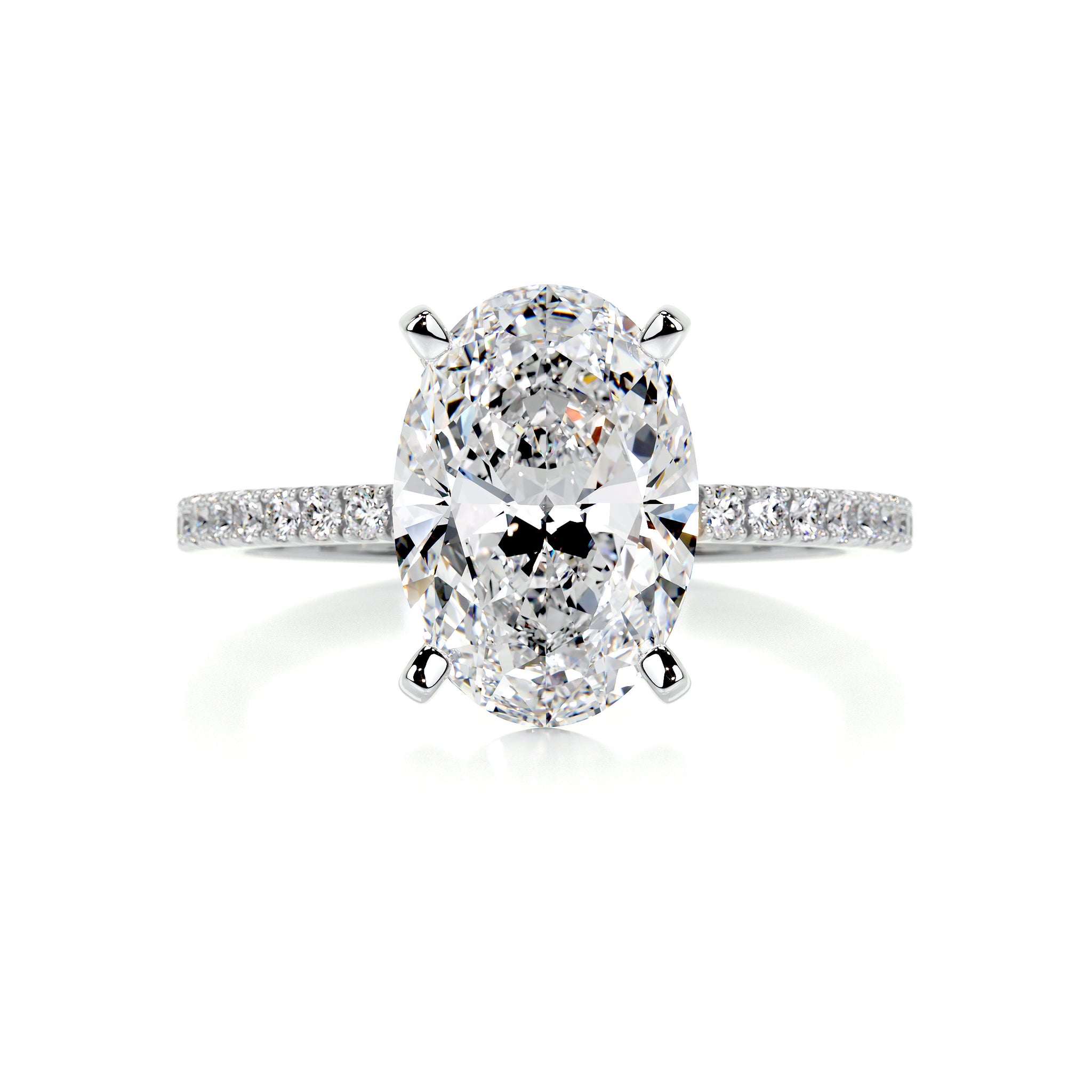 Stephanie Diamond Engagement Ring -14K White Gold, Side Stones