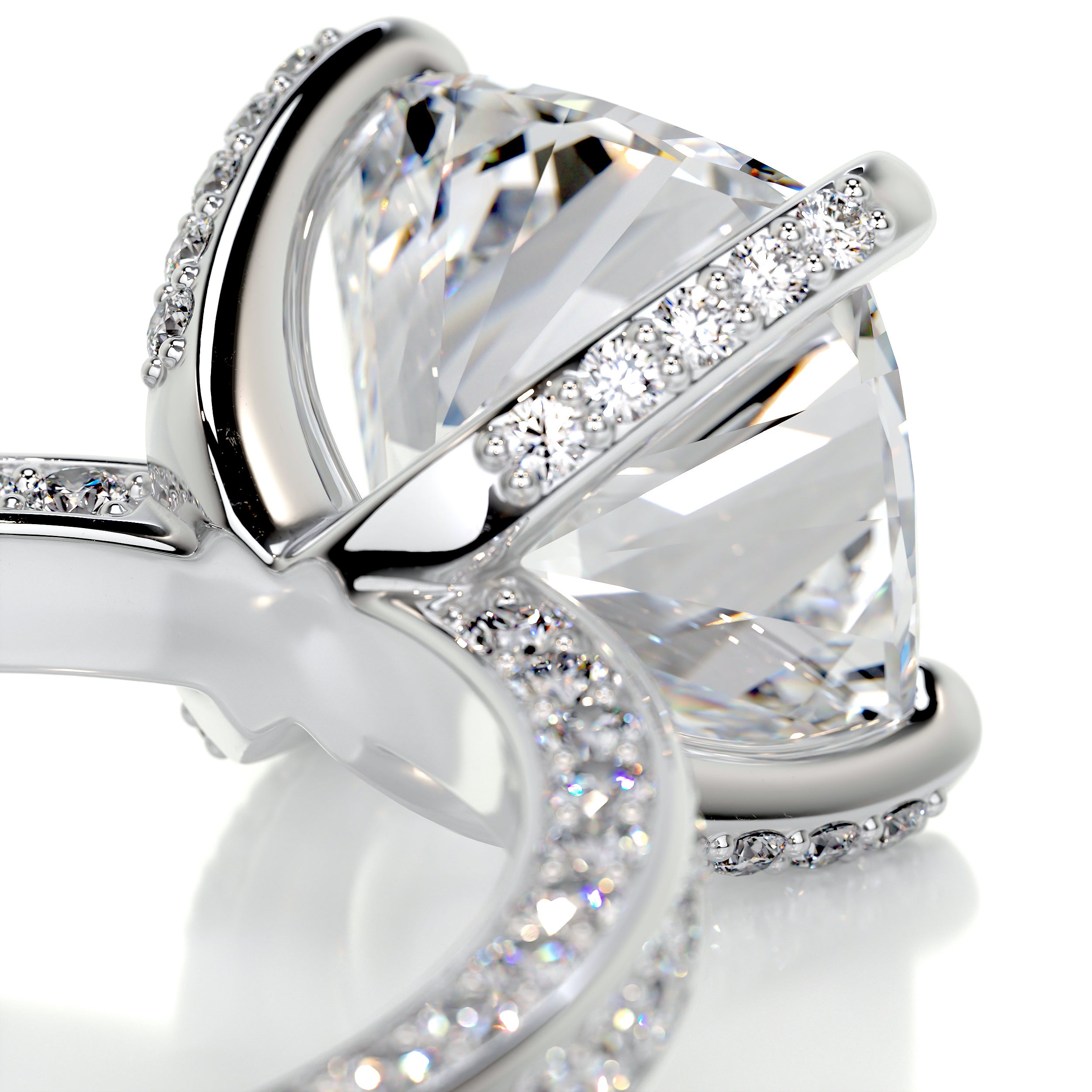 Lyric Diamond Engagement Ring -14K White Gold