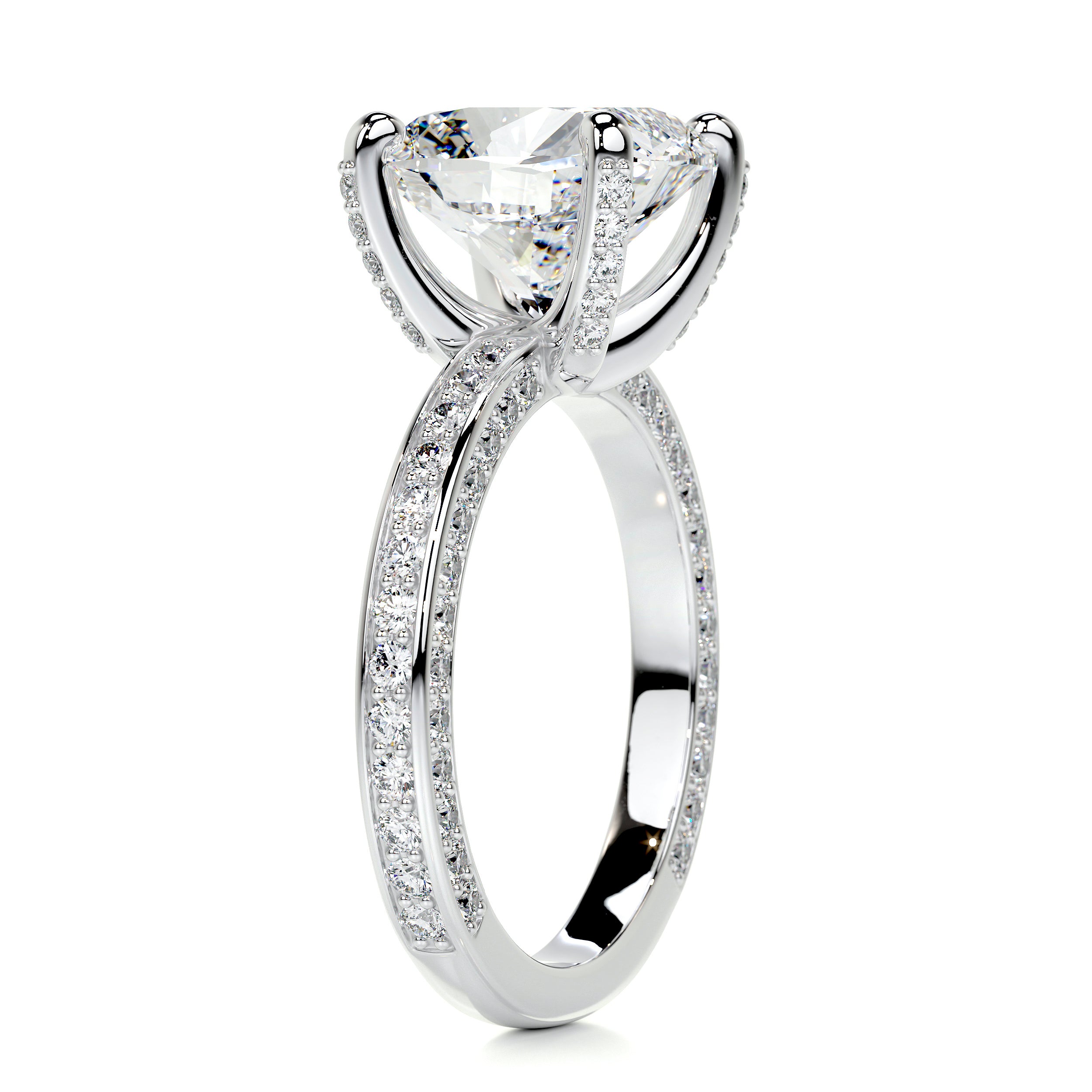 Lyric Diamond Engagement Ring -14K White Gold