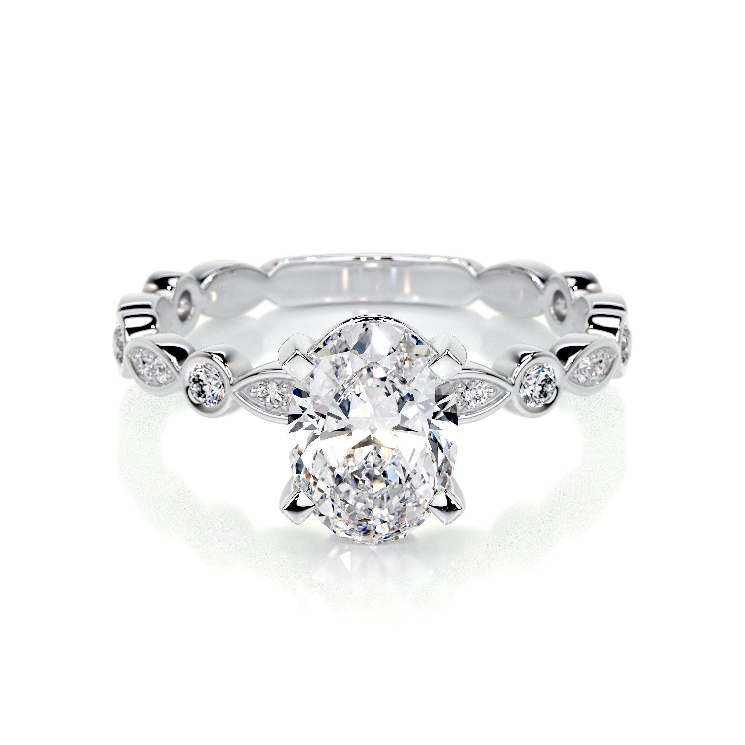 Amelia Lab Grown Diamond Ring   (2.5 Carat) -14K White Gold