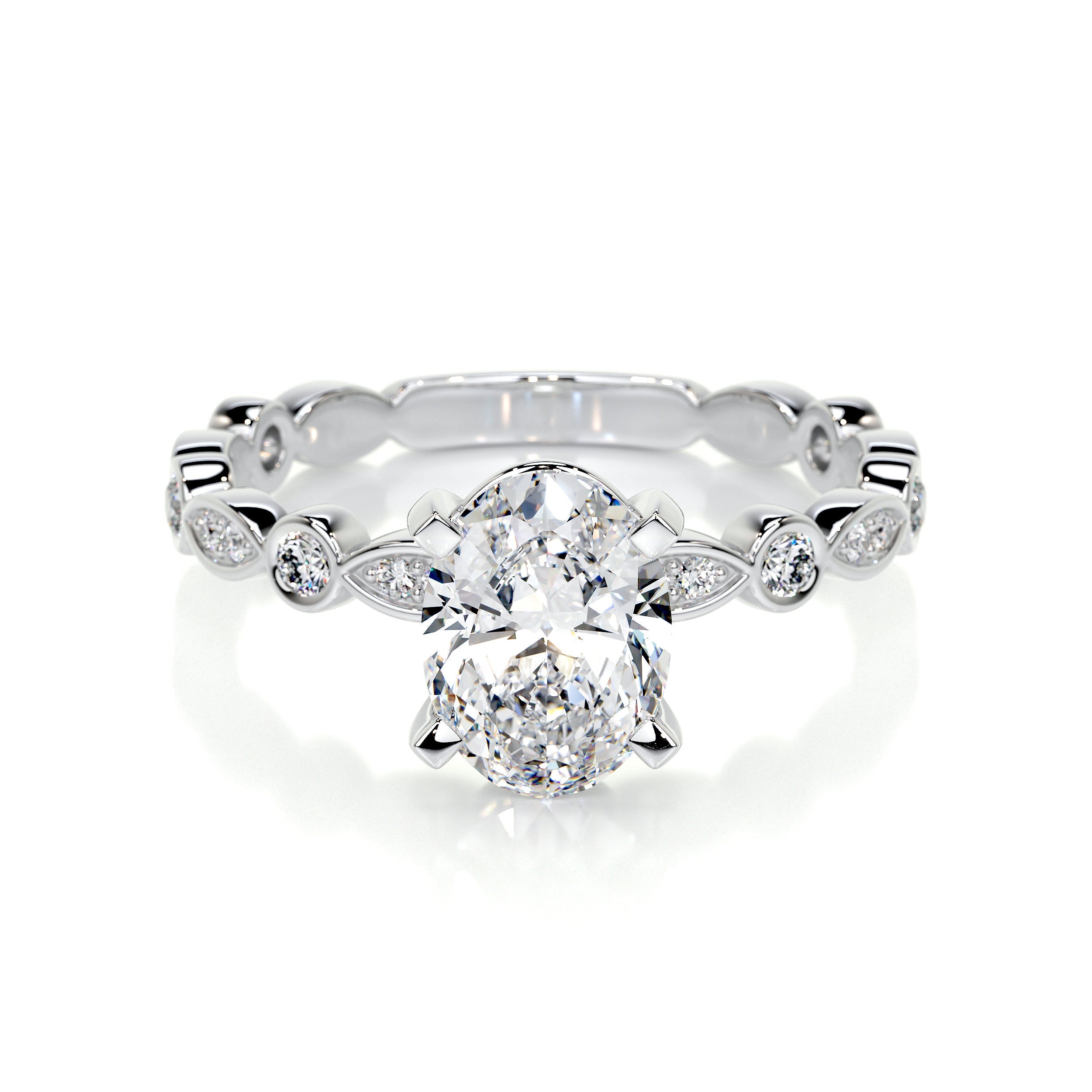 Amelia Lab Grown Diamond Ring   (2.5 Carat) -14K White Gold