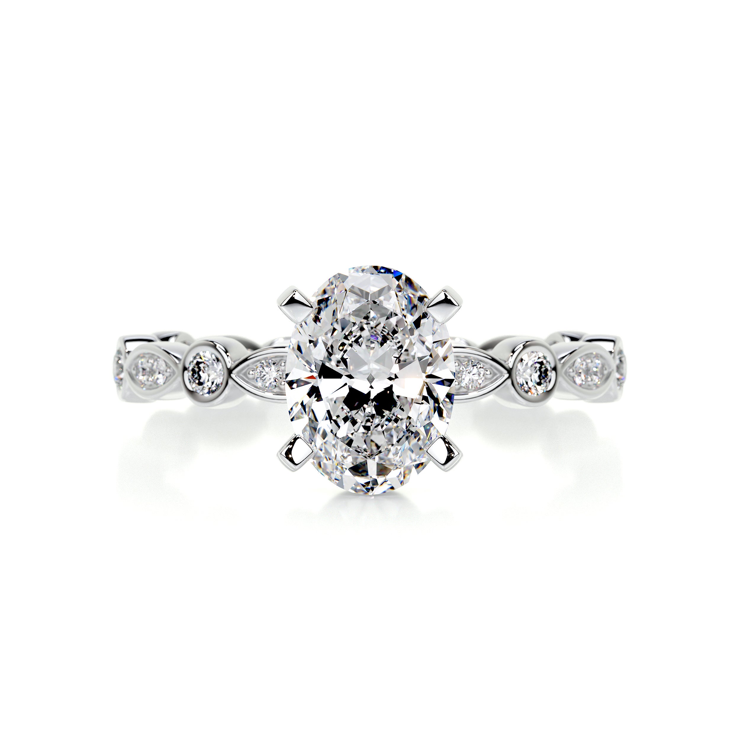 Amelia Diamond Engagement Ring -18K White Gold