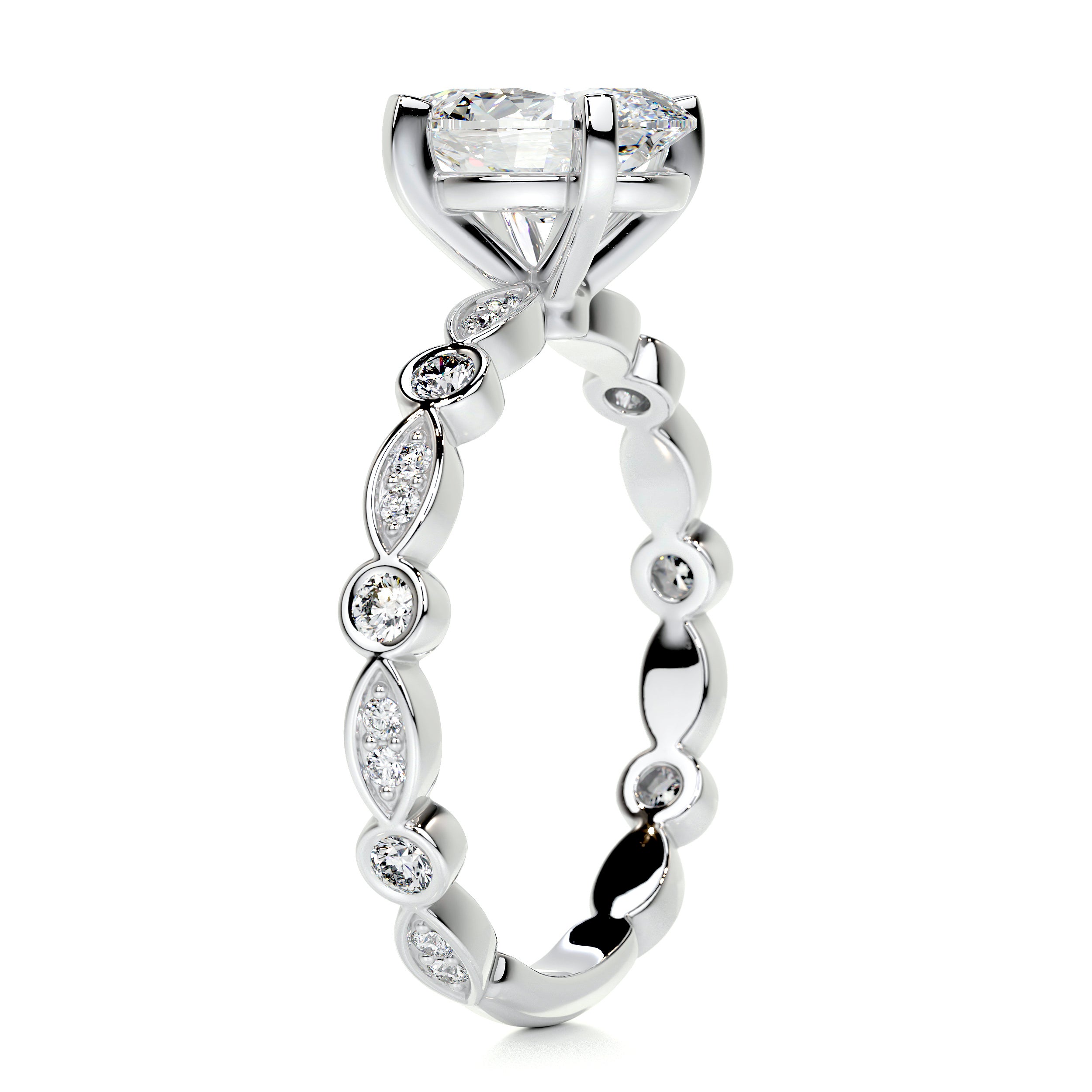 Amelia Diamond Engagement Ring -18K White Gold