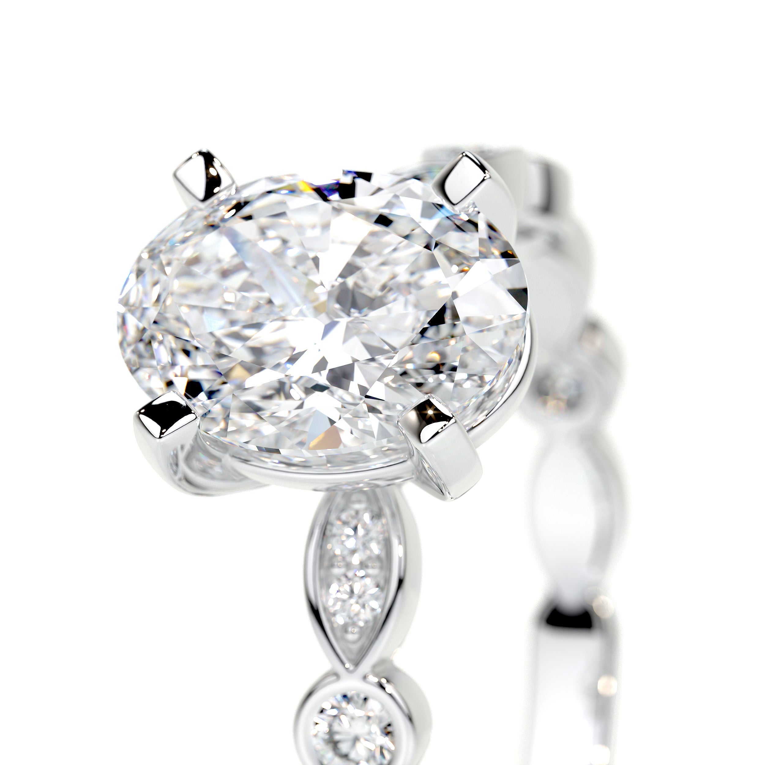 Amelia Lab Grown Diamond Ring (2.5 Carat) -18K White Gold