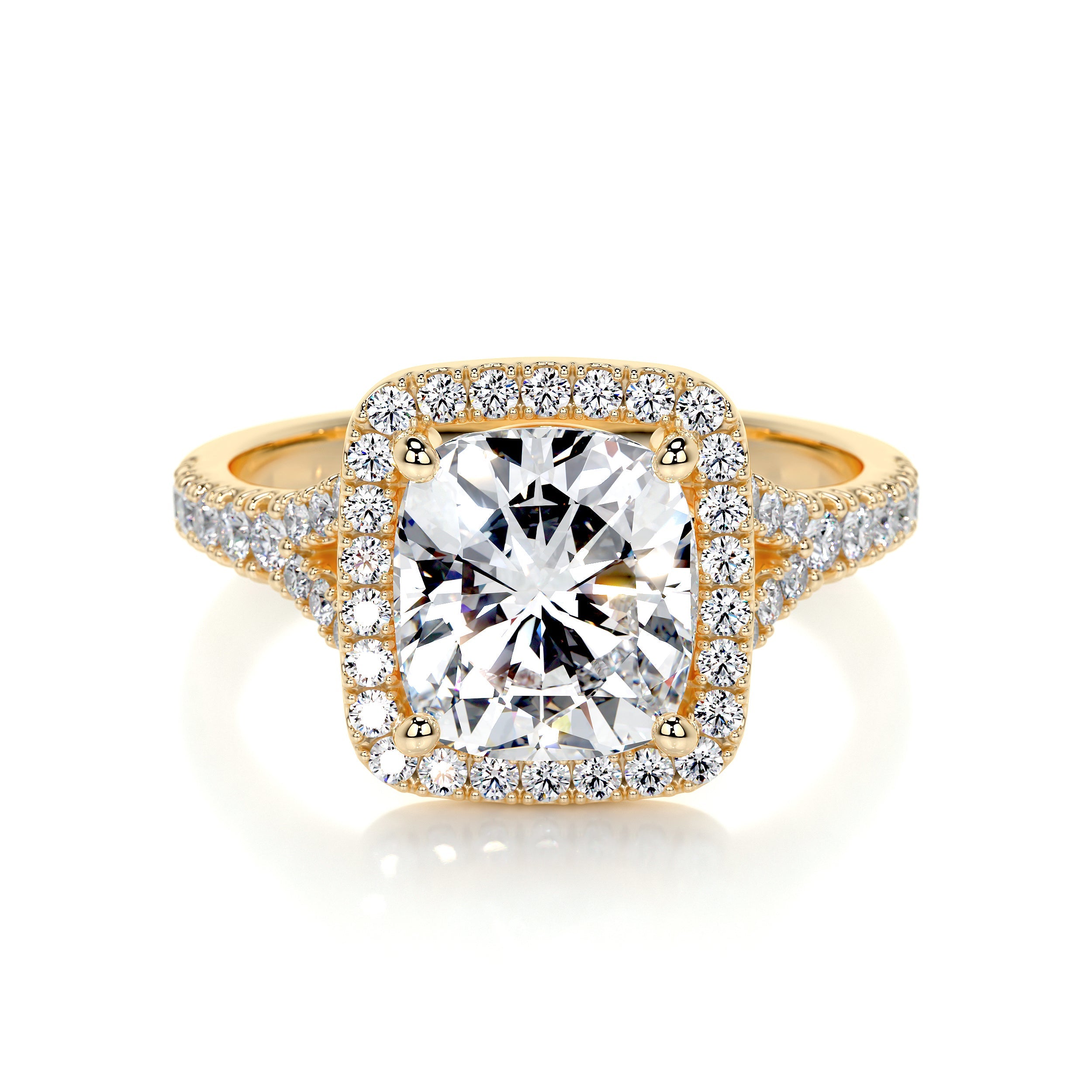 Luciana Lab Grown Diamond Ring (3 Carat) -18K Yellow Gold