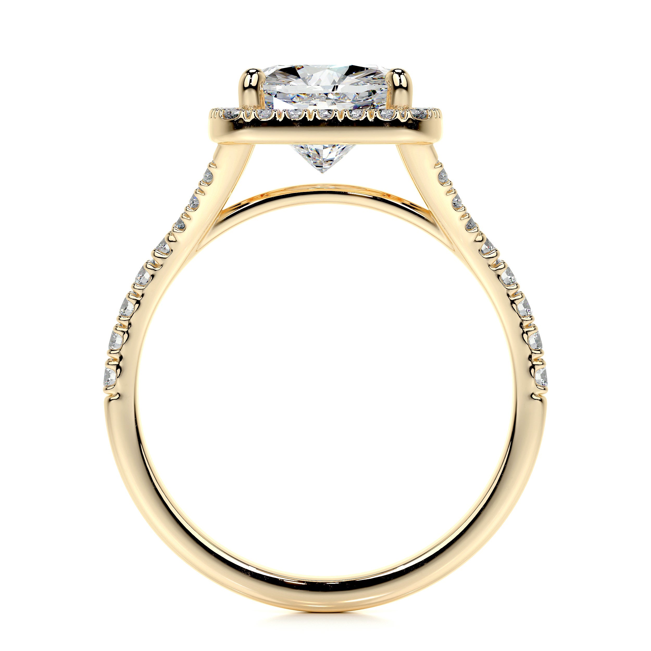 Luciana Lab Grown Diamond Ring (3 Carat) -18K Yellow Gold