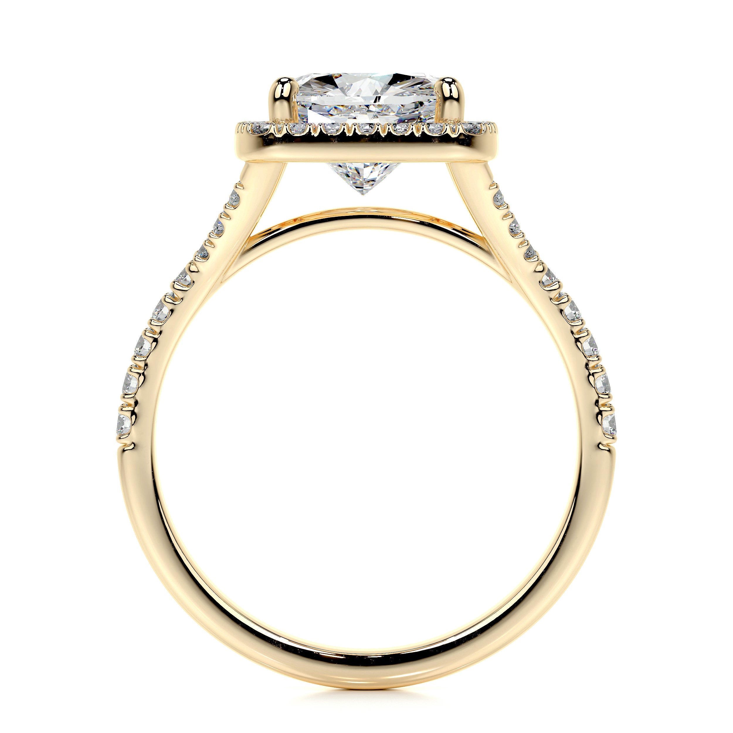 Luciana Lab Grown Diamond Ring   (3 Carat) -18K Yellow Gold