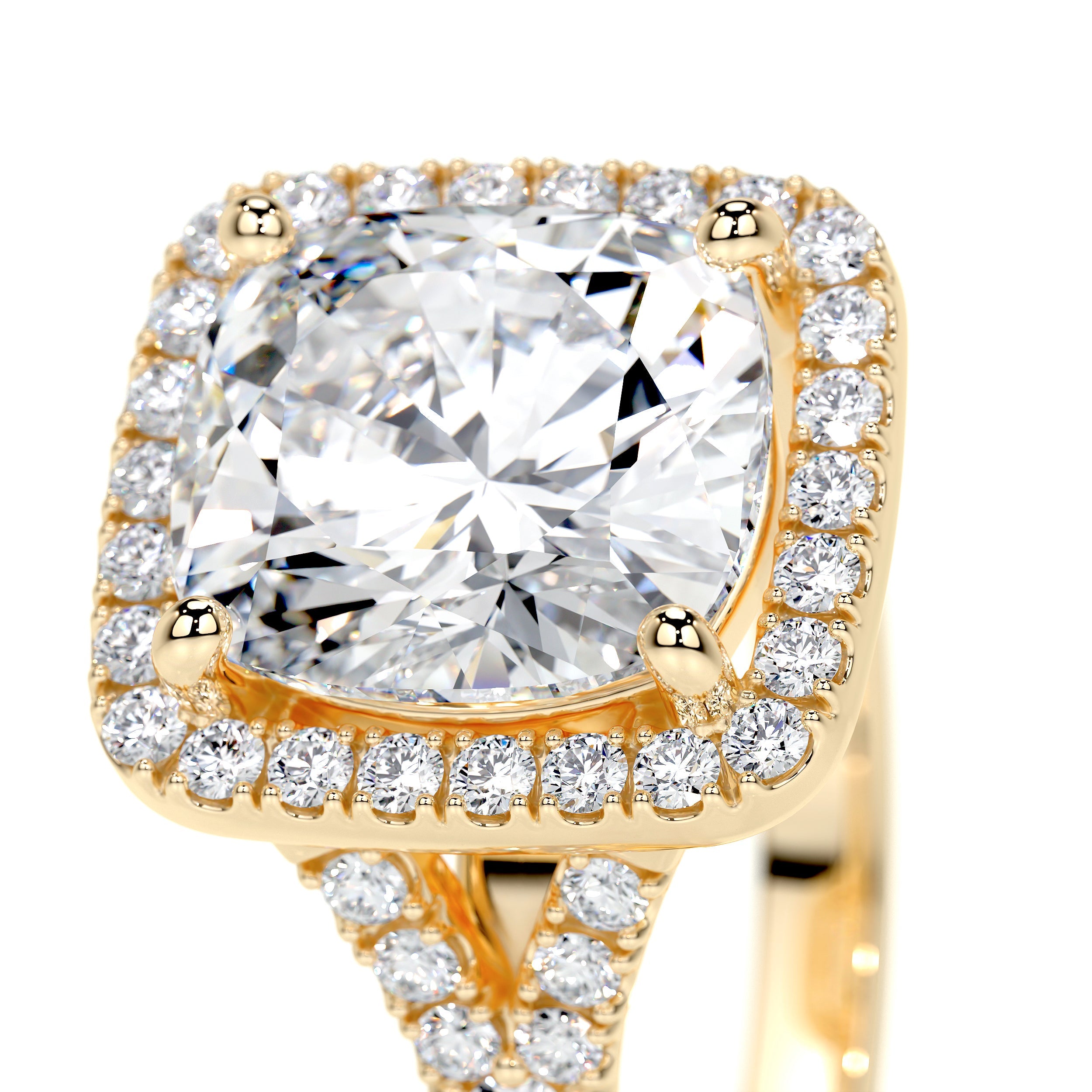Luciana Lab Grown Diamond Ring   (3 Carat) -18K Yellow Gold