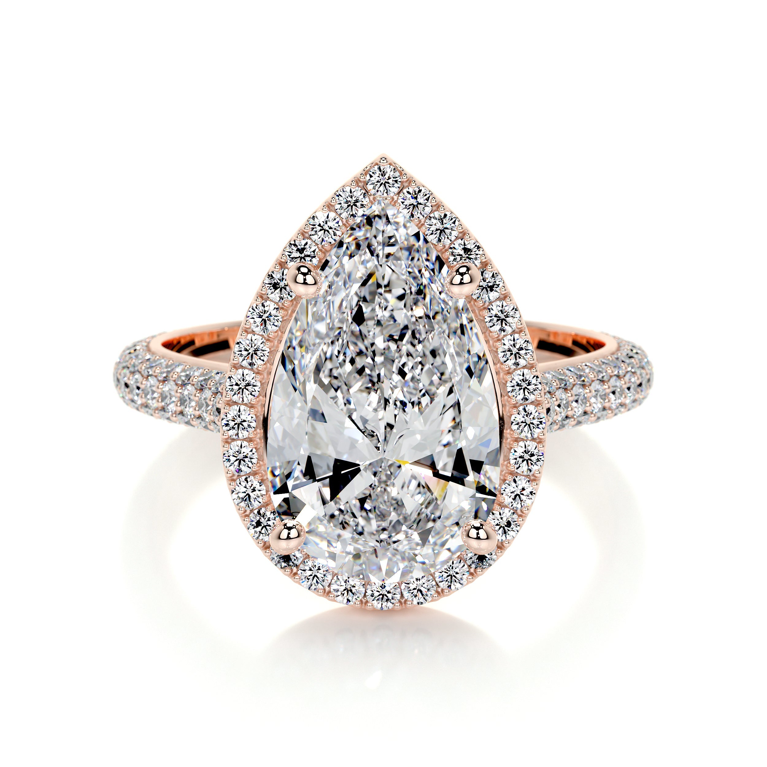 Margarita Lab Grown Diamond Ring   (3.5 Carat) -14K Rose Gold