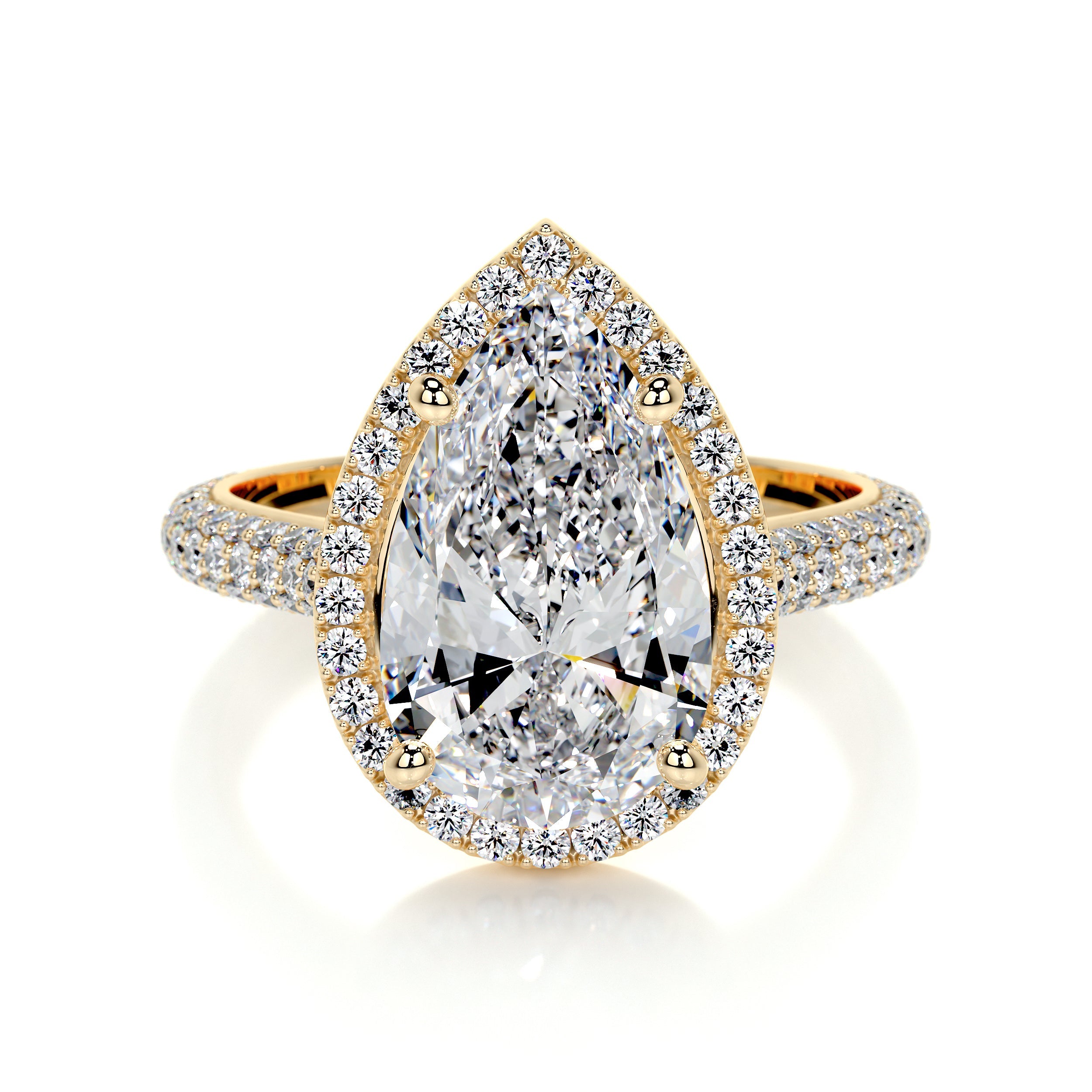Margarita Lab Grown Diamond Ring   (3.5 Carat) -18K Yellow Gold