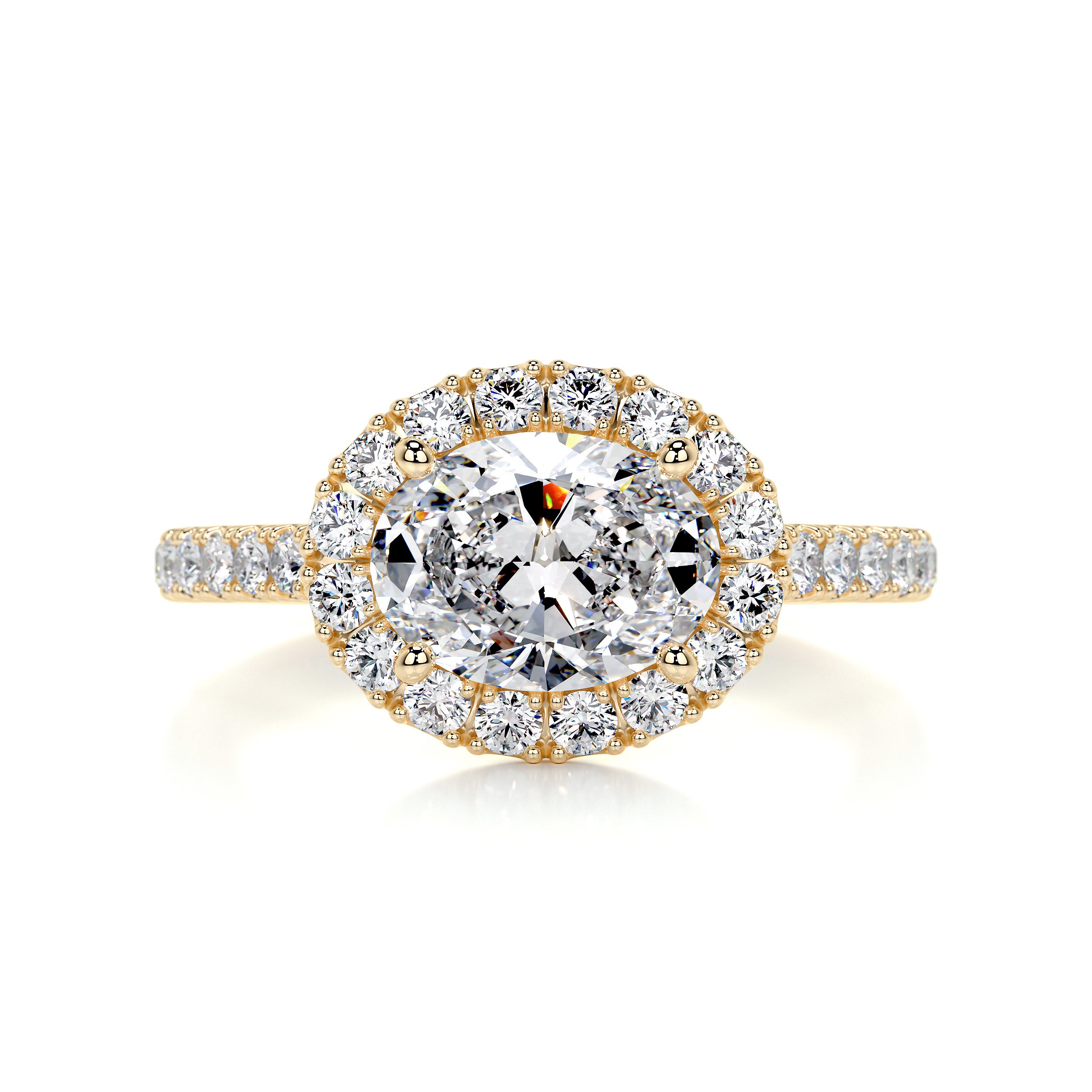 Alessandra Diamond Engagement Ring -18K Yellow Gold