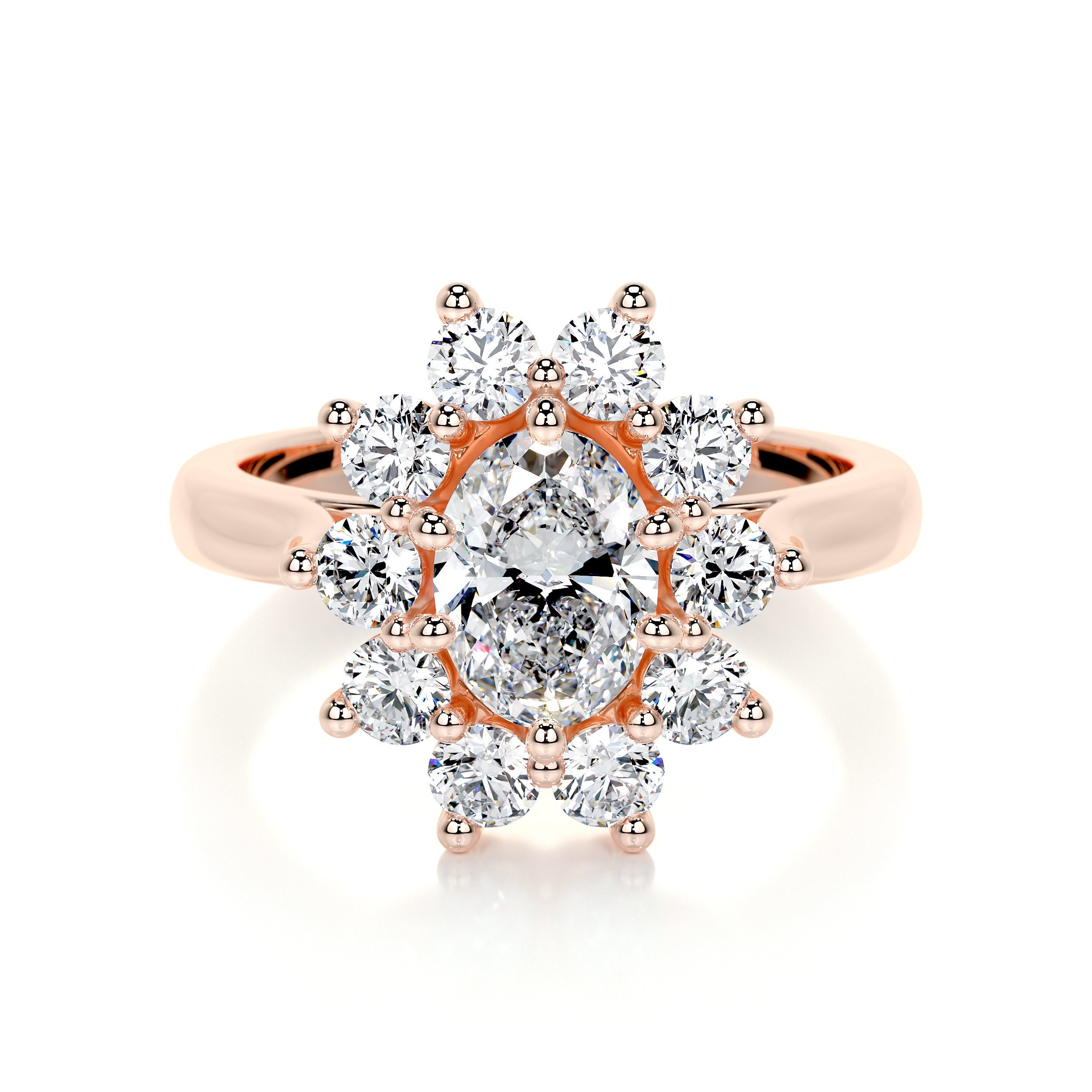La Fleur Lab Grown Diamond Ring (1.50 Carat) -14K Rose Gold