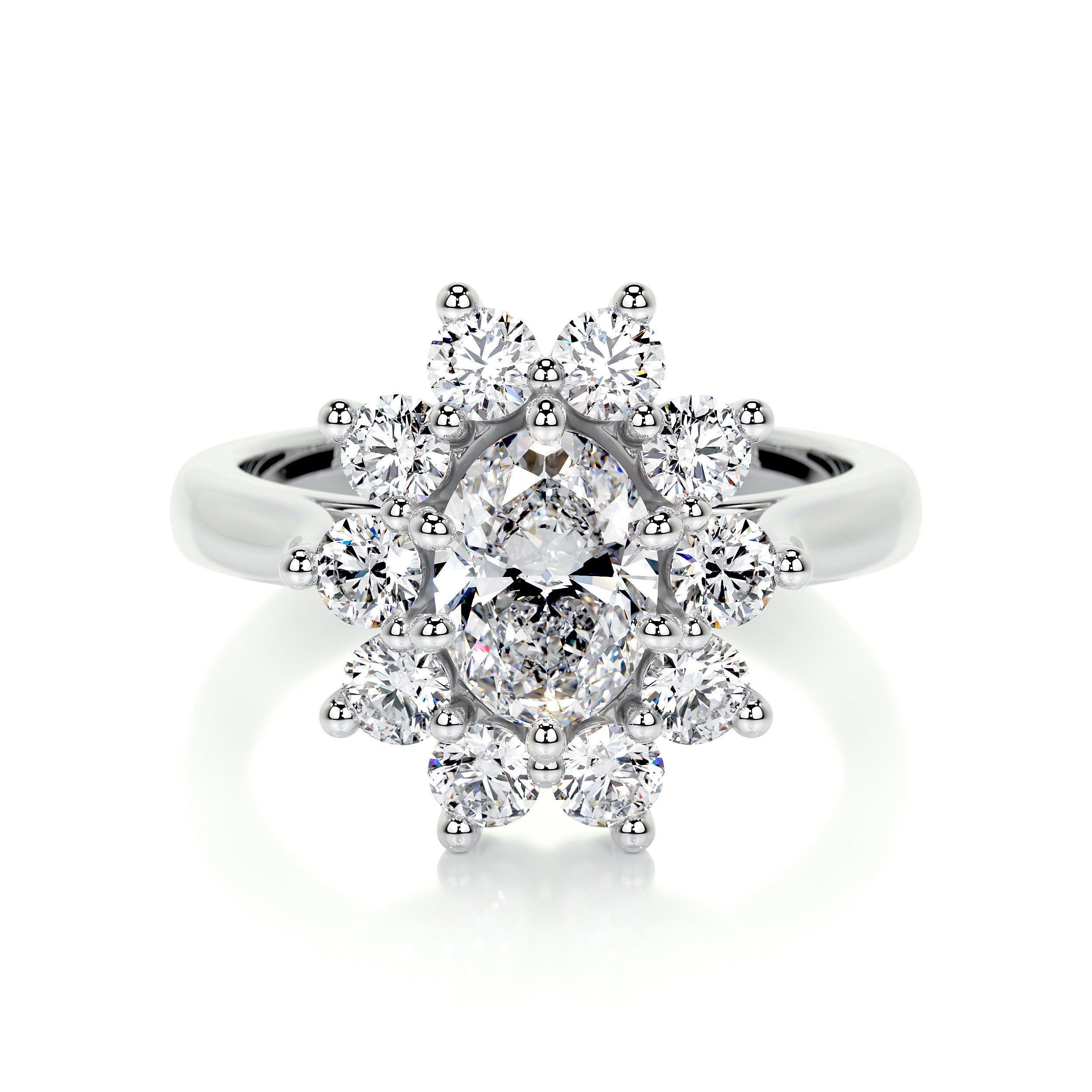 La Fleur Lab Grown Diamond Ring   (1.50 Carat) -14K White Gold