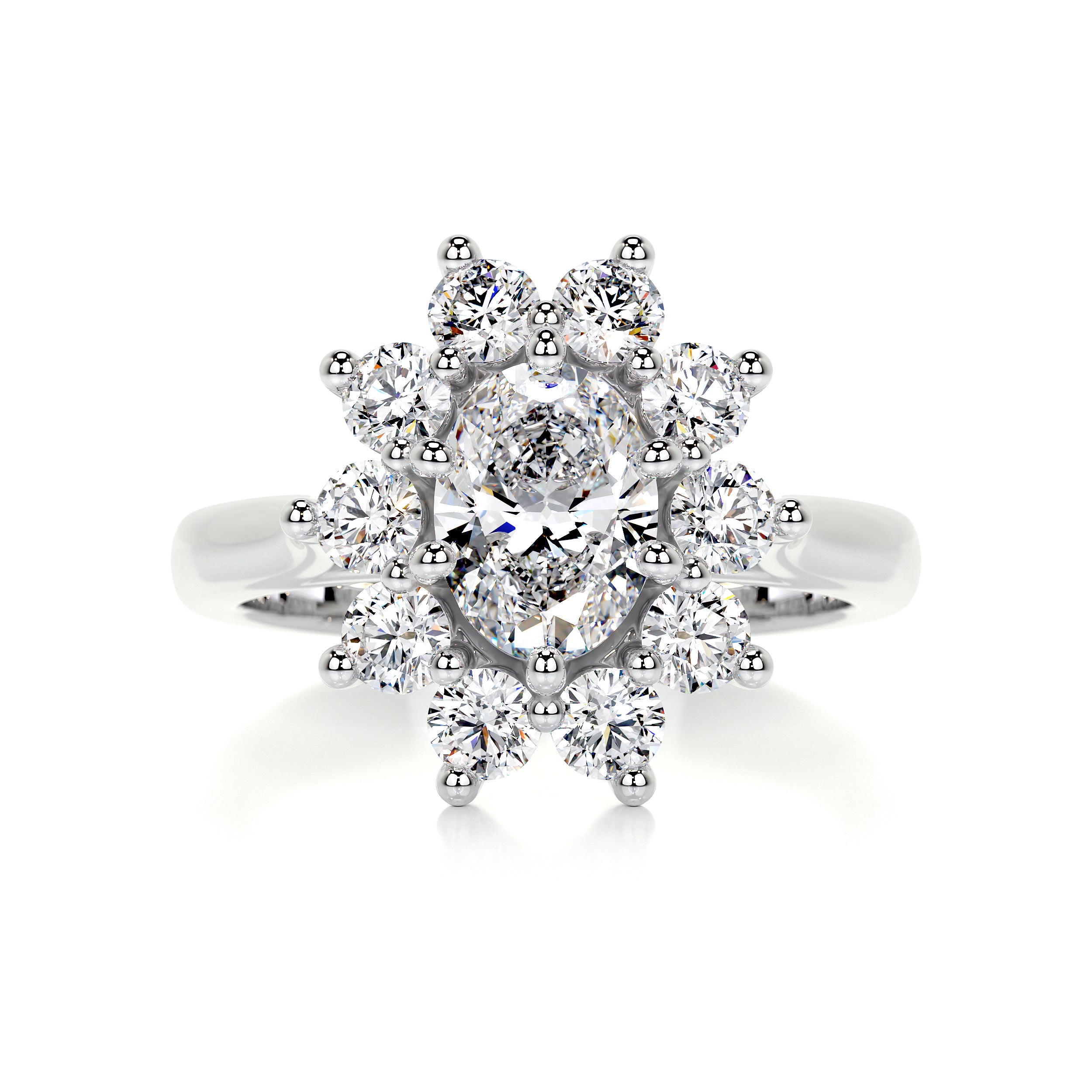 La Fleur Diamond Engagement Ring -14K White Gold